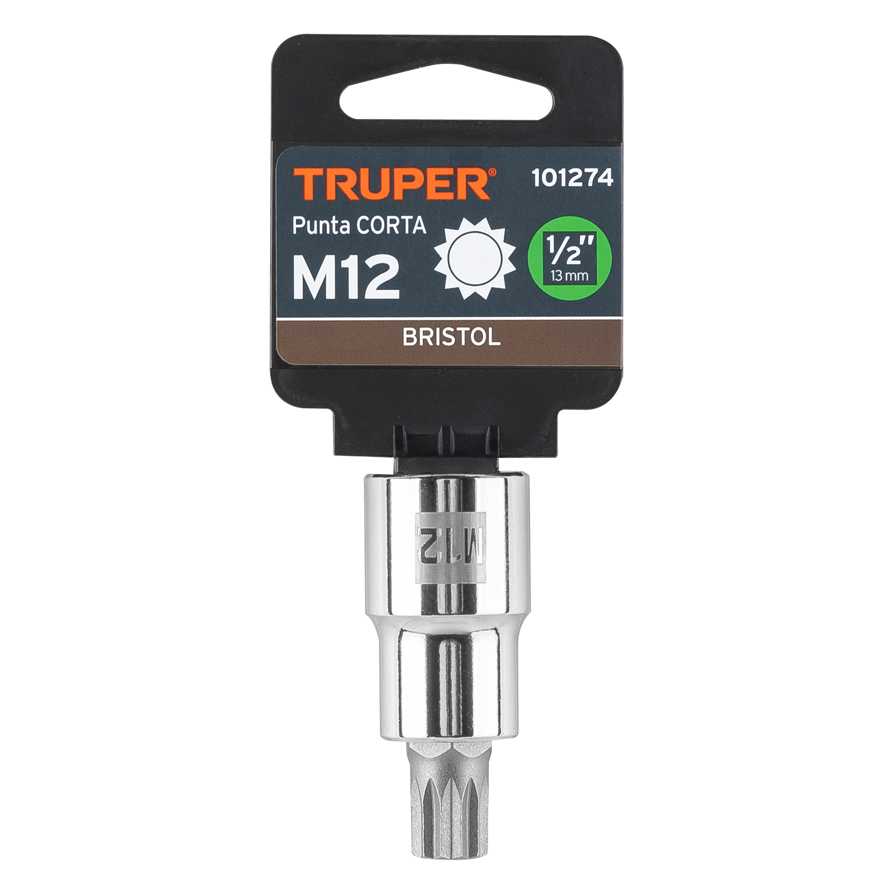 Dado punta corta bristol M12x55mm, cuadro 1/2'