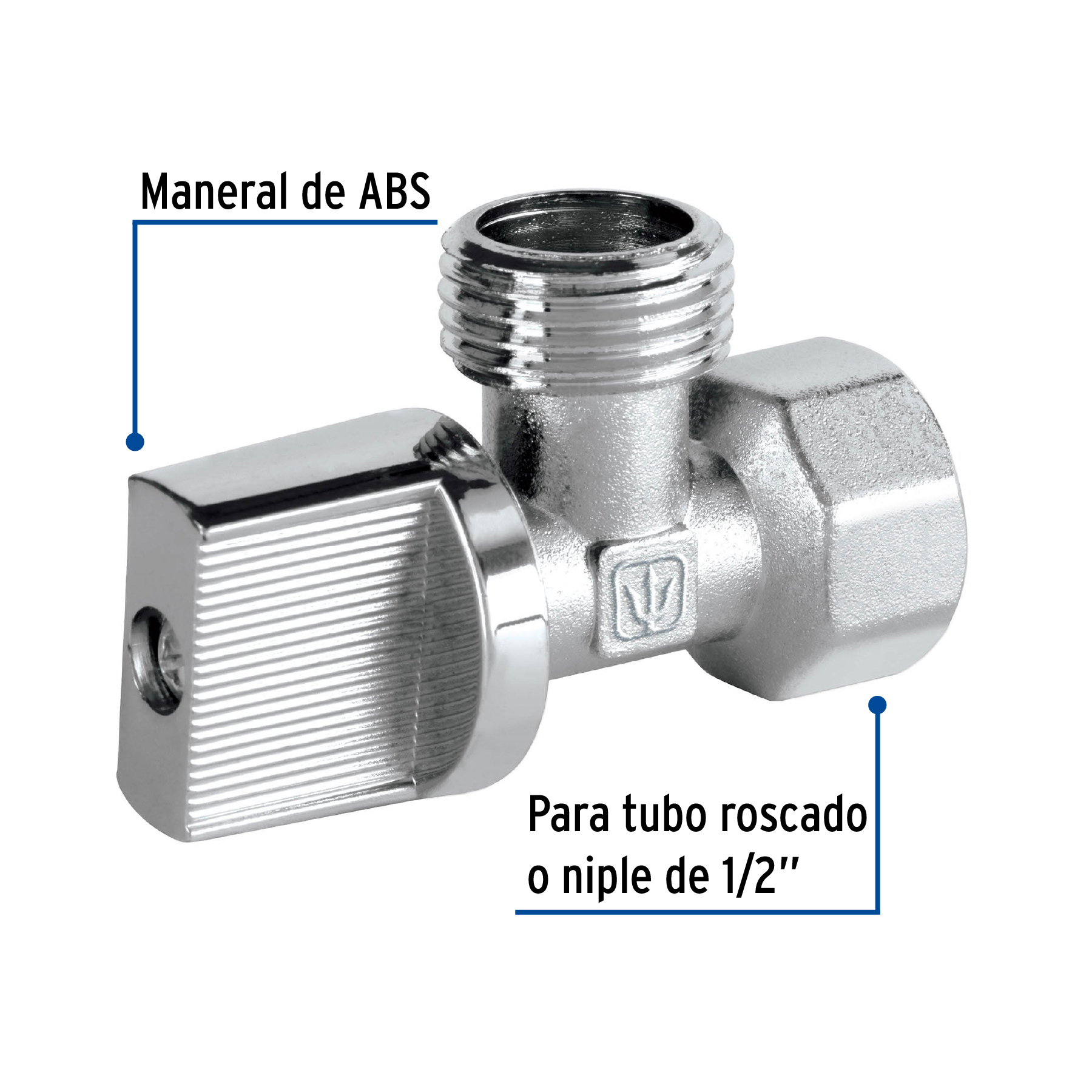 LLAVE ANGULAR 1/2' x 1/2', 1/4 de vuelta, Basic