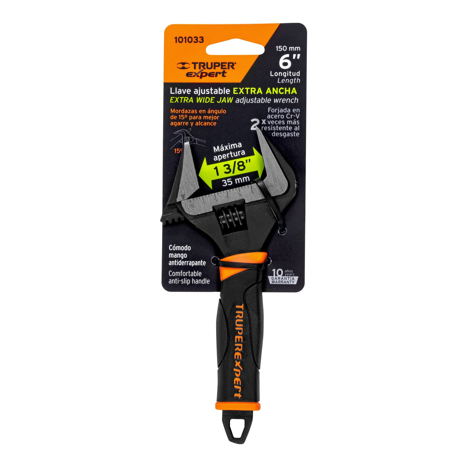 Llave ajustable boca ancha 6', Truper Expert