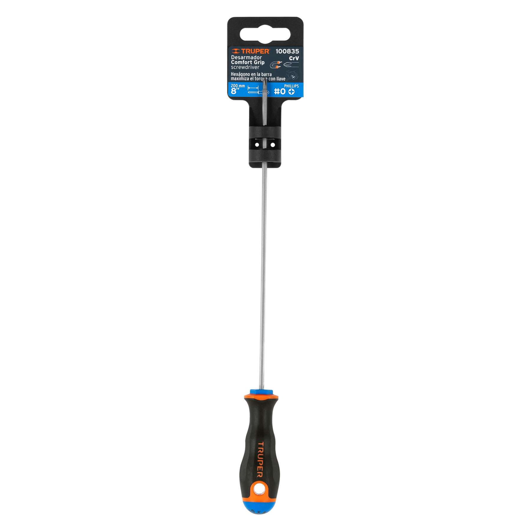 DESARMADOR DE CRUZ MANGO COMFORT GRIP 1/8"X8"