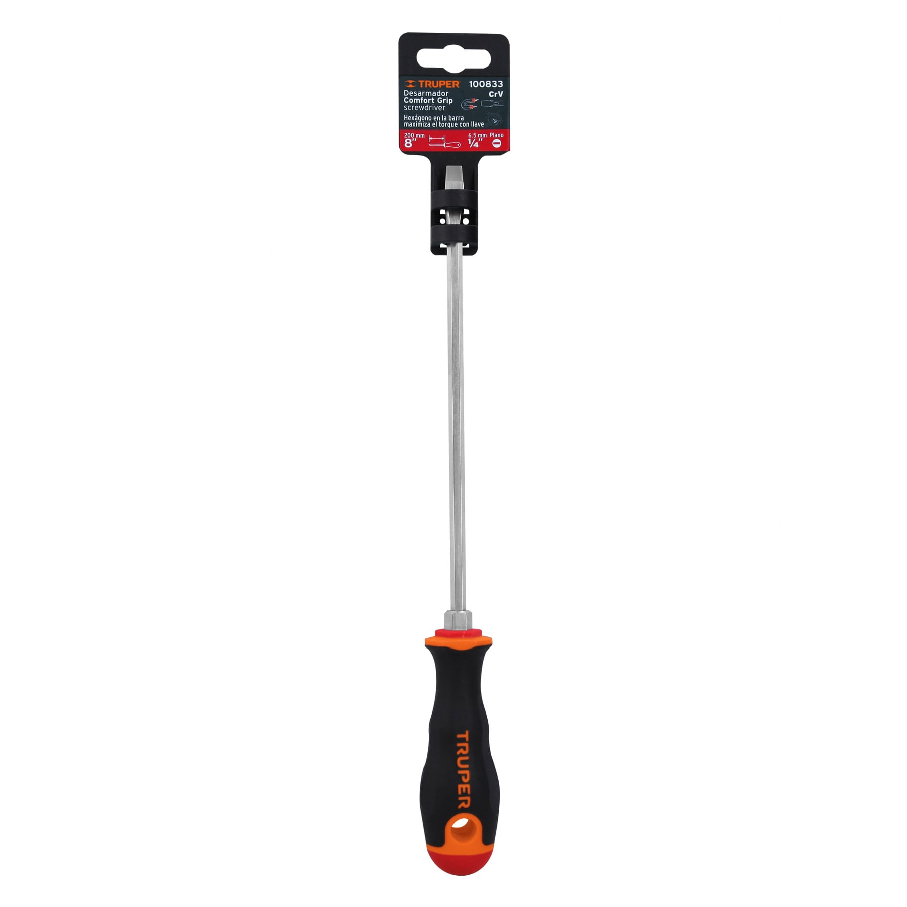 DESARMADOR PLANO MANGO COMFORT GRIP 1/4"X8"