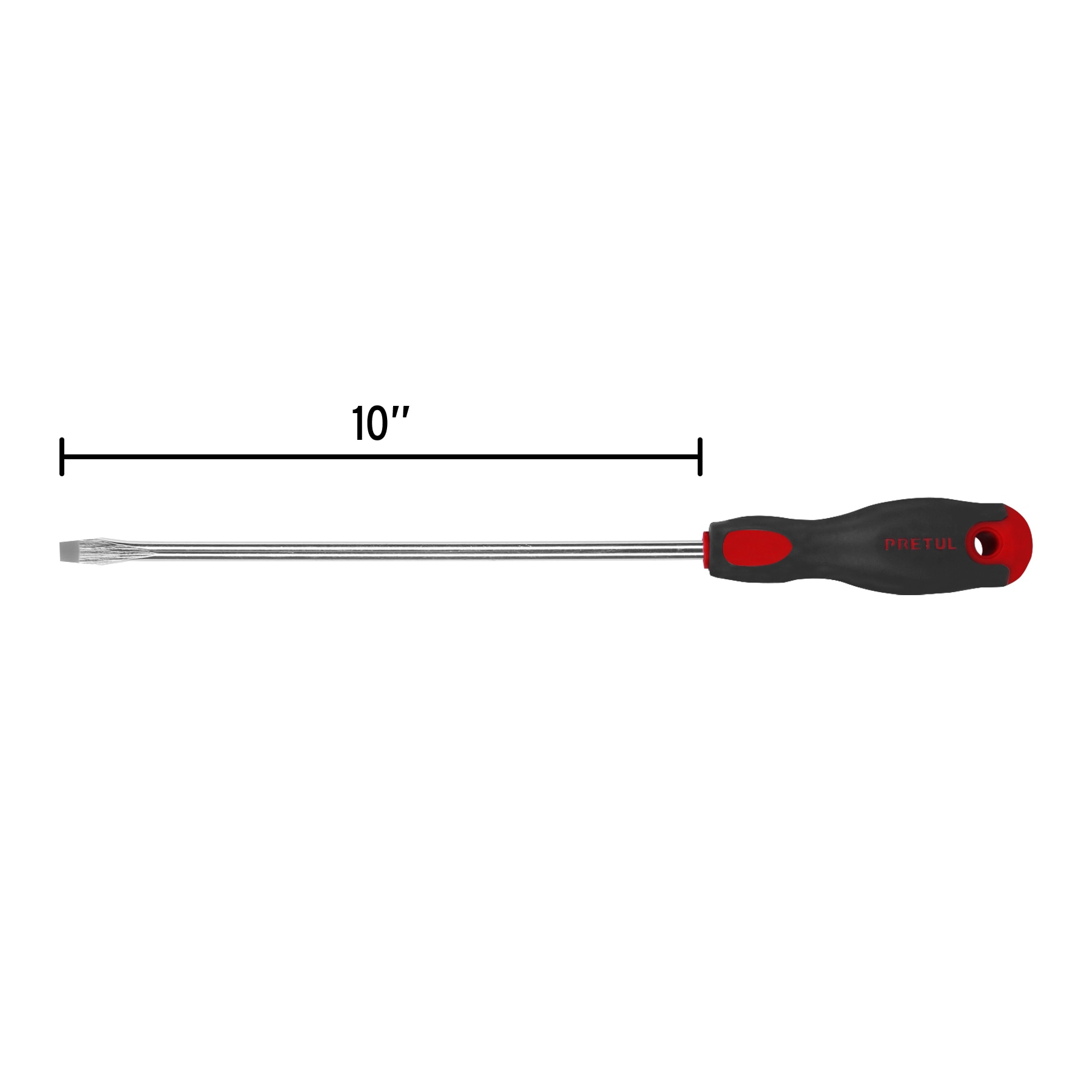 Desarmador plano, 5/16' x 10', mango Comfort Grip, Pretul