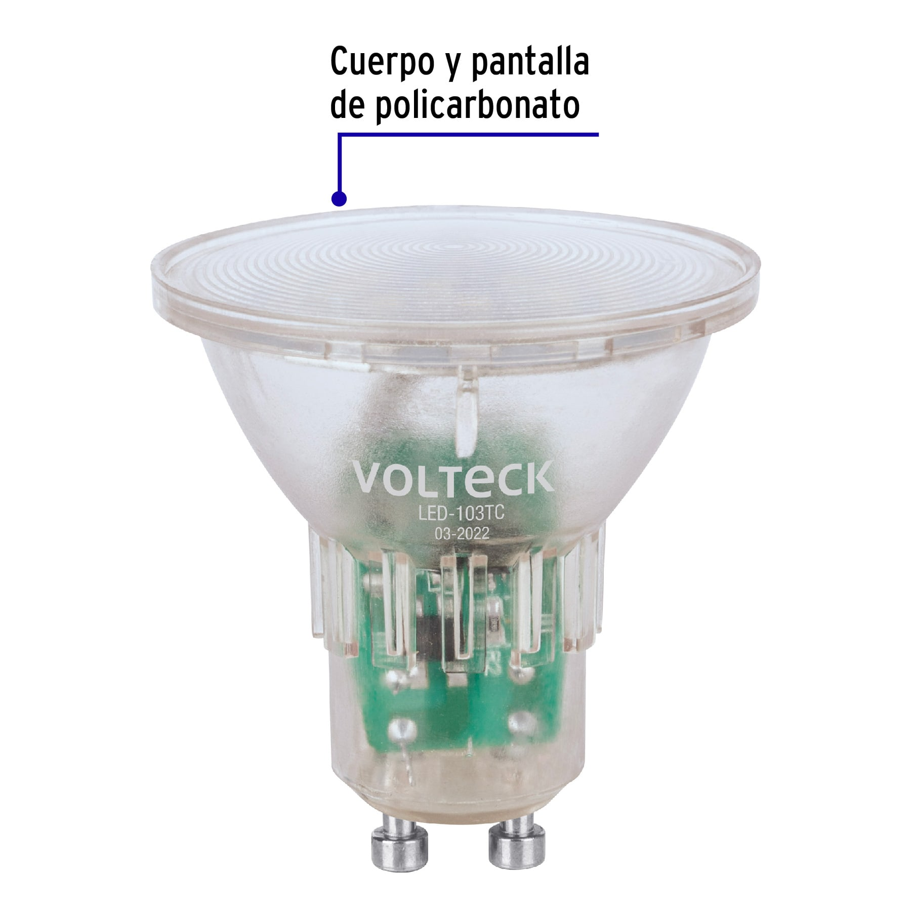 Lámpara trans. de LED 3 W MR16 base GU10 luz cálida, blíster