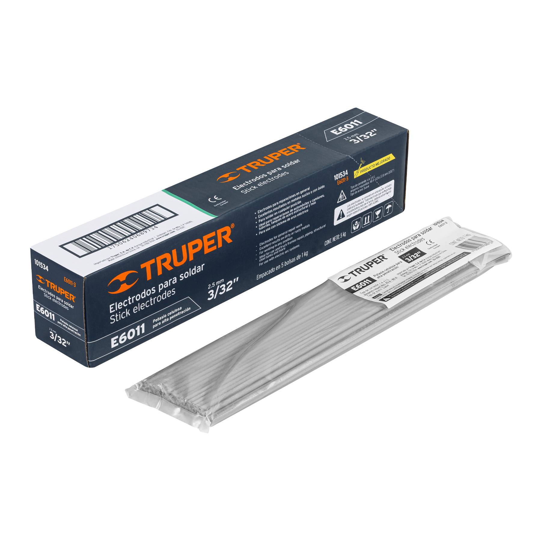 Electrodo 6011 de 3/32', bolsa de 1 kg