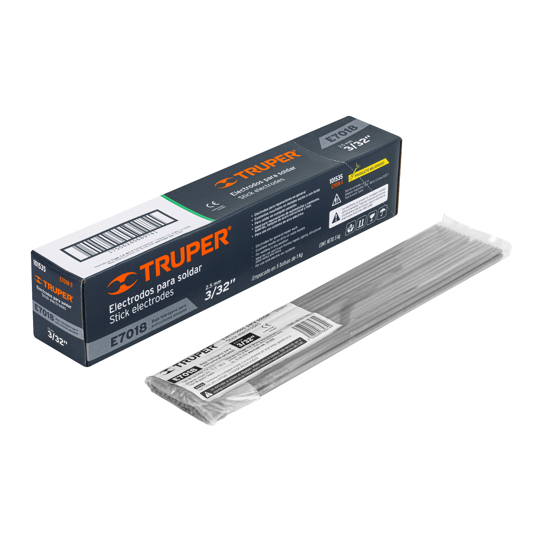Electrodo 7018 de 3/32', bolsa de 1 kg