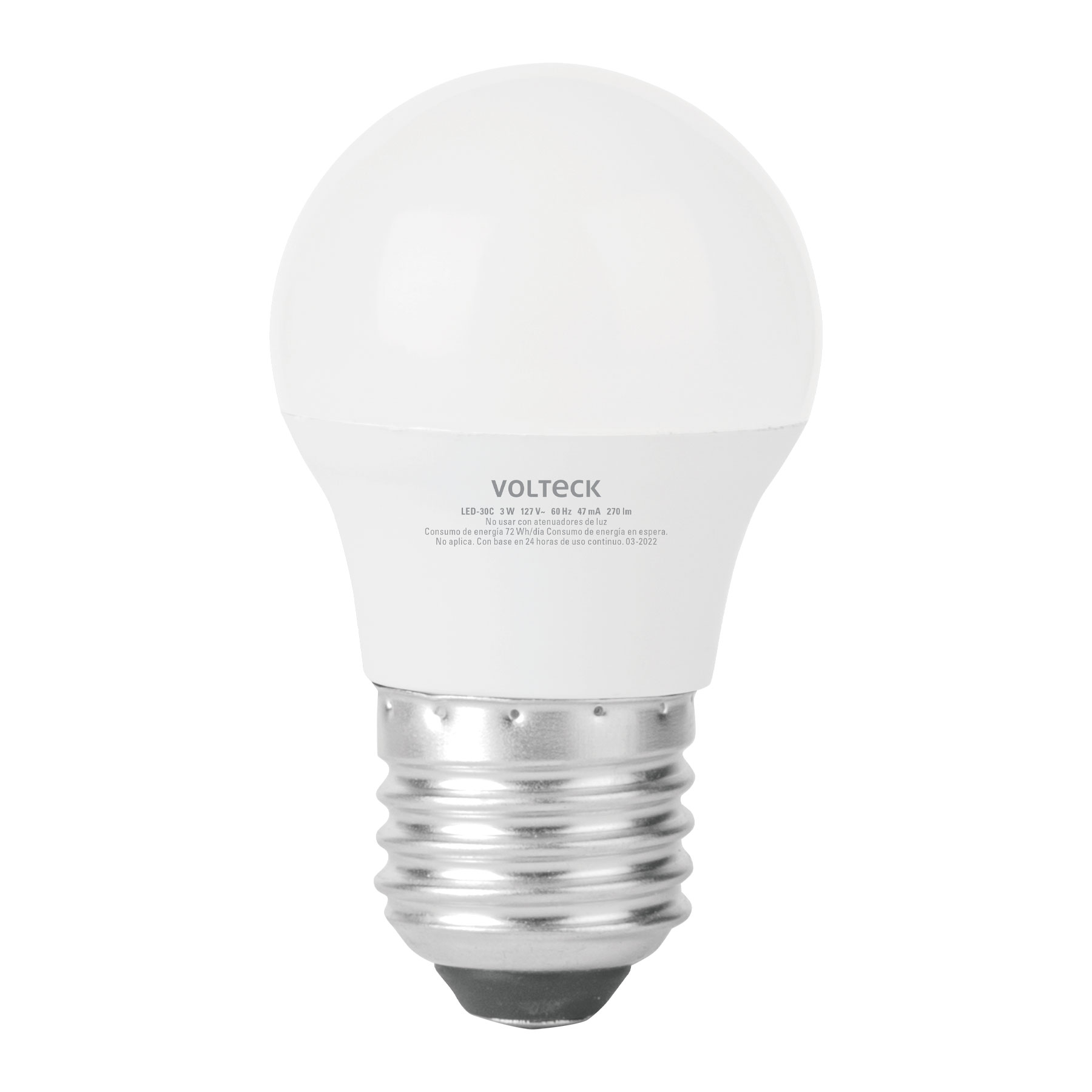 Lámpara de LED, A19, 3 W, luz cálida, Volteck