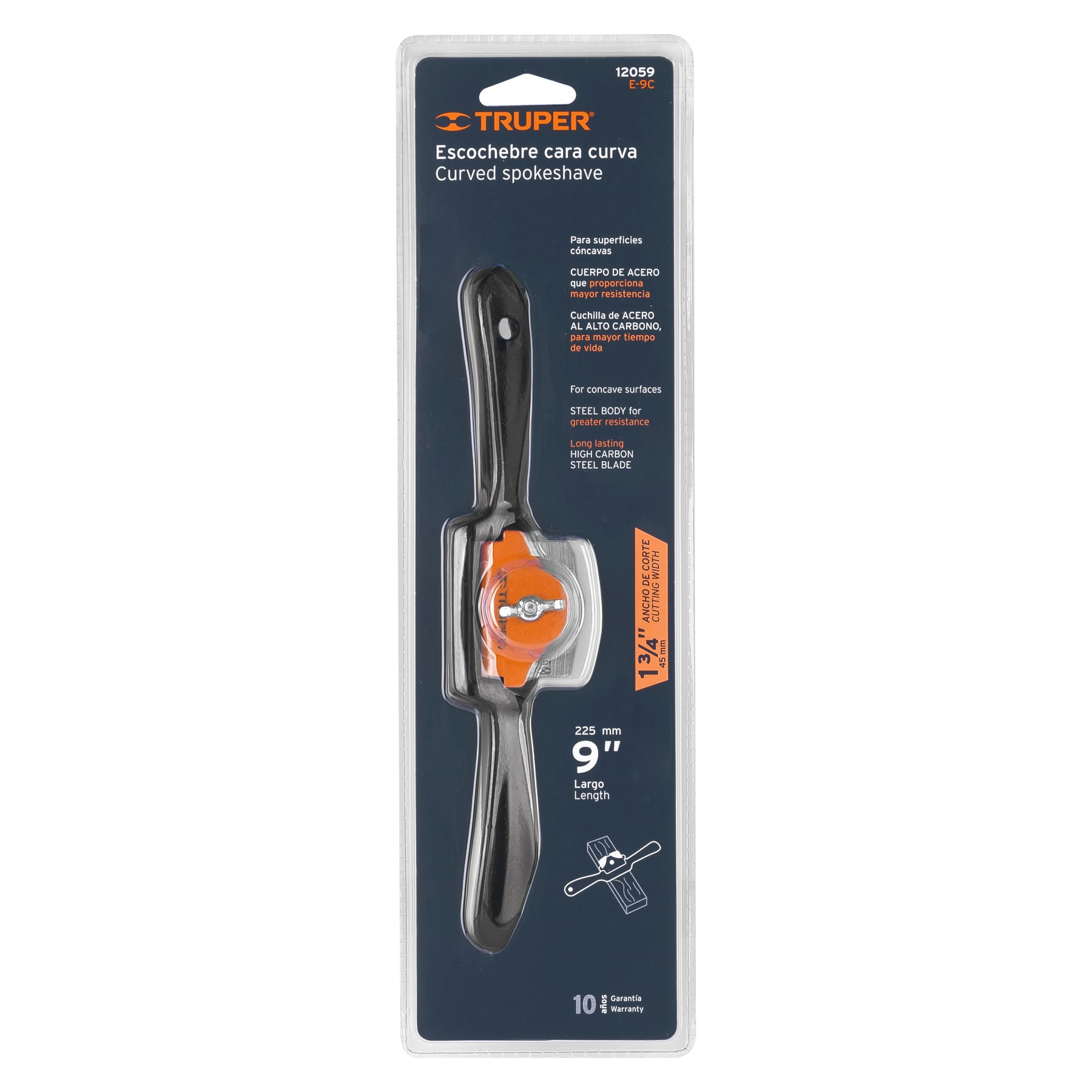 Escochebre para carpintero cuchilla curva de 9"