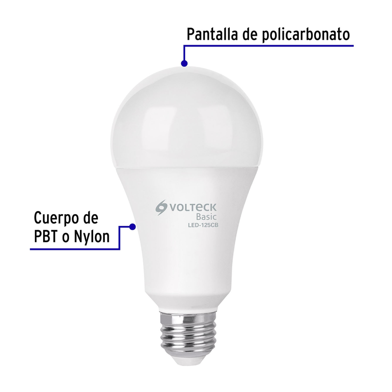 Lámpara de LED tipo bulbo A22 16 W, luz cálida, caja, Basic