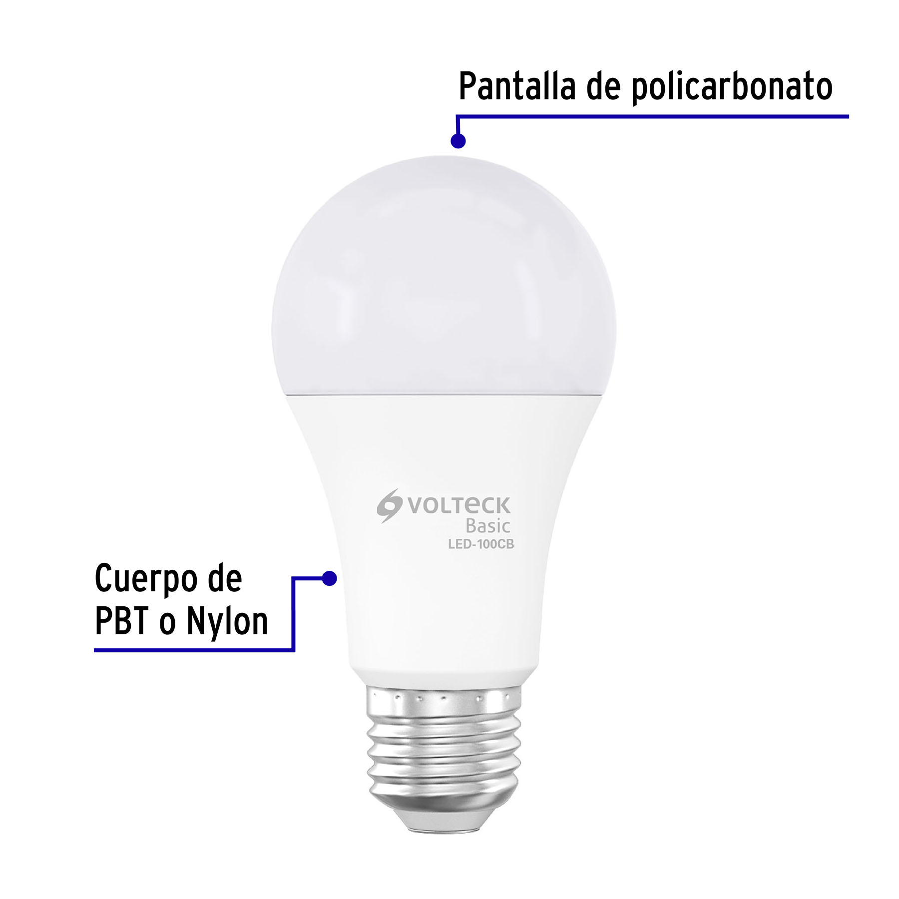 Lámpara de LED tipo bulbo A19 14 W, luz cálida, caja, Basic