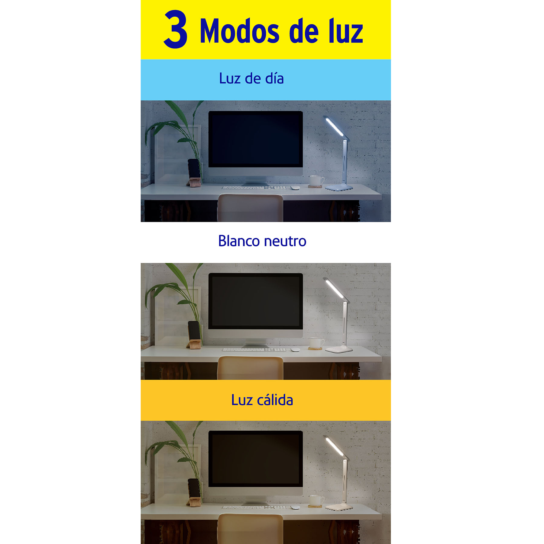 Lámpara de LED 8W 5 niveles de iluminación para escritorio