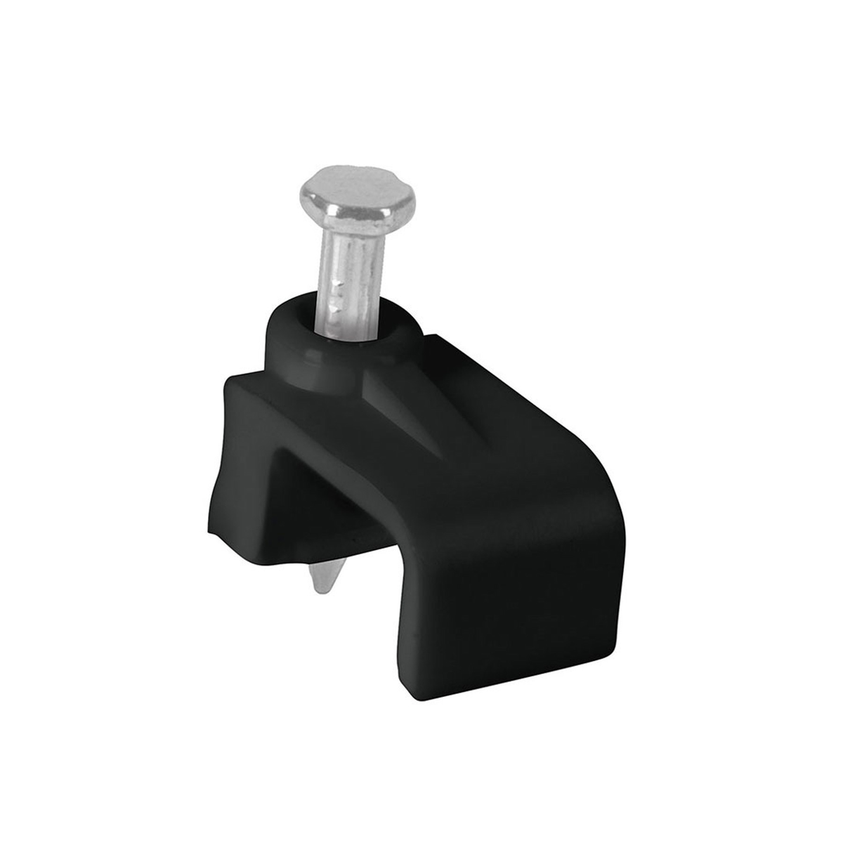GRAPA PARTA CABLE PLANO 6 x 9.5 mm, negra, bolsa 20 pzas