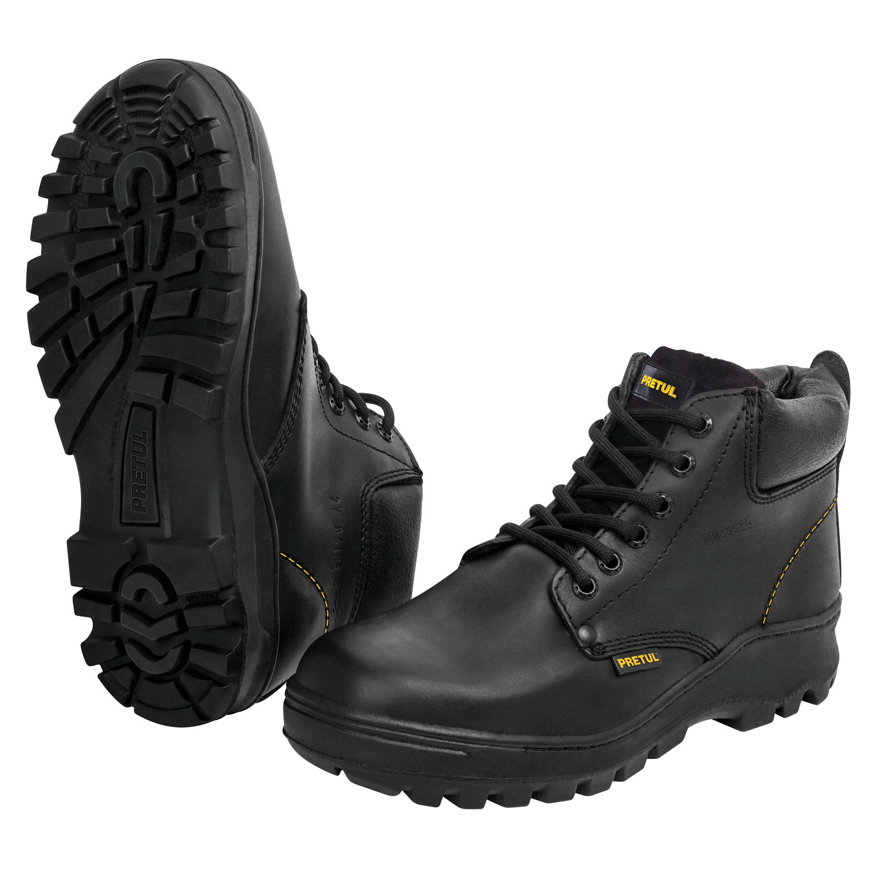 Zapatos con casco, #24, negro, agujeta bicolor, Pretul