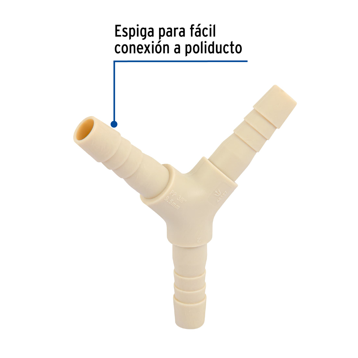 Y Inserción de polipropileno, 3/8"