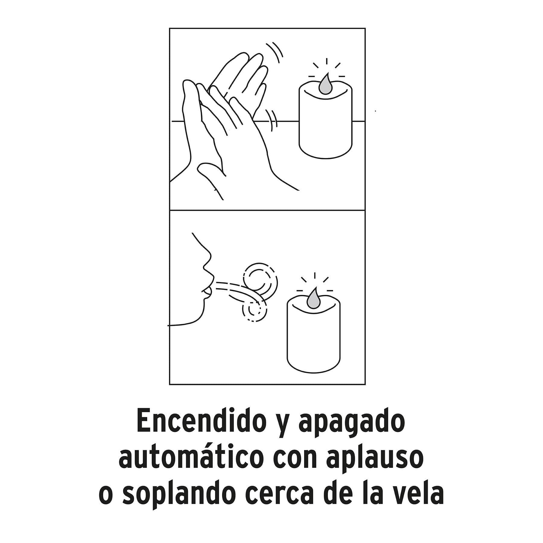 Vela de LED con 2 pilas AA y sensor