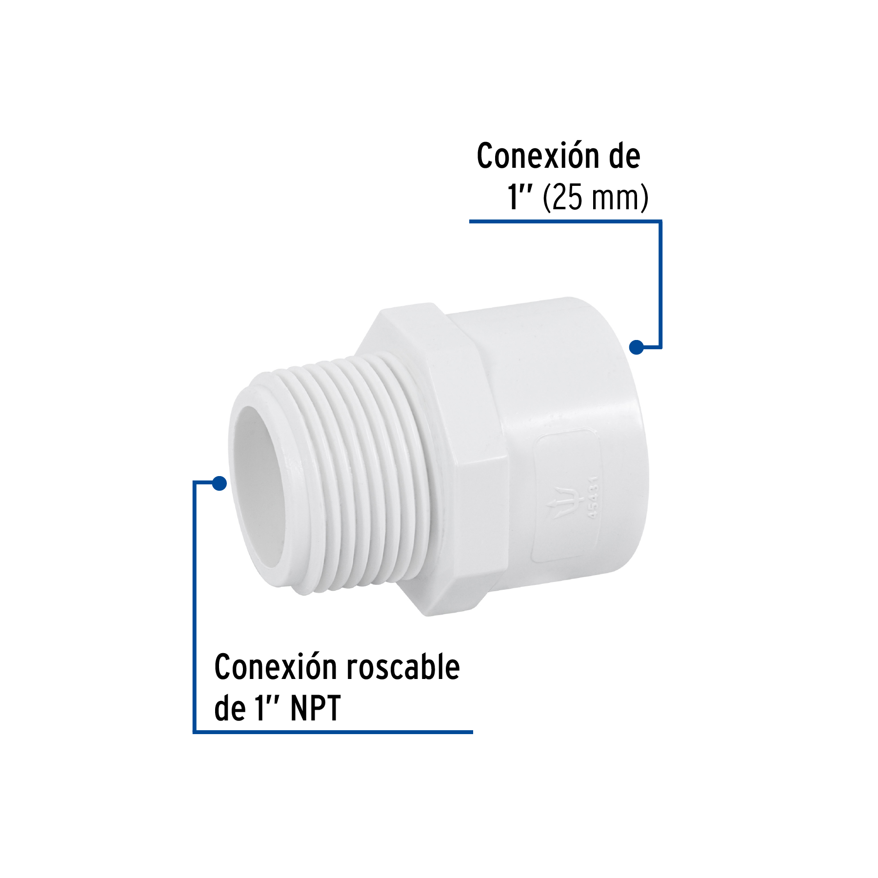 Adaptador macho de PVC 1"