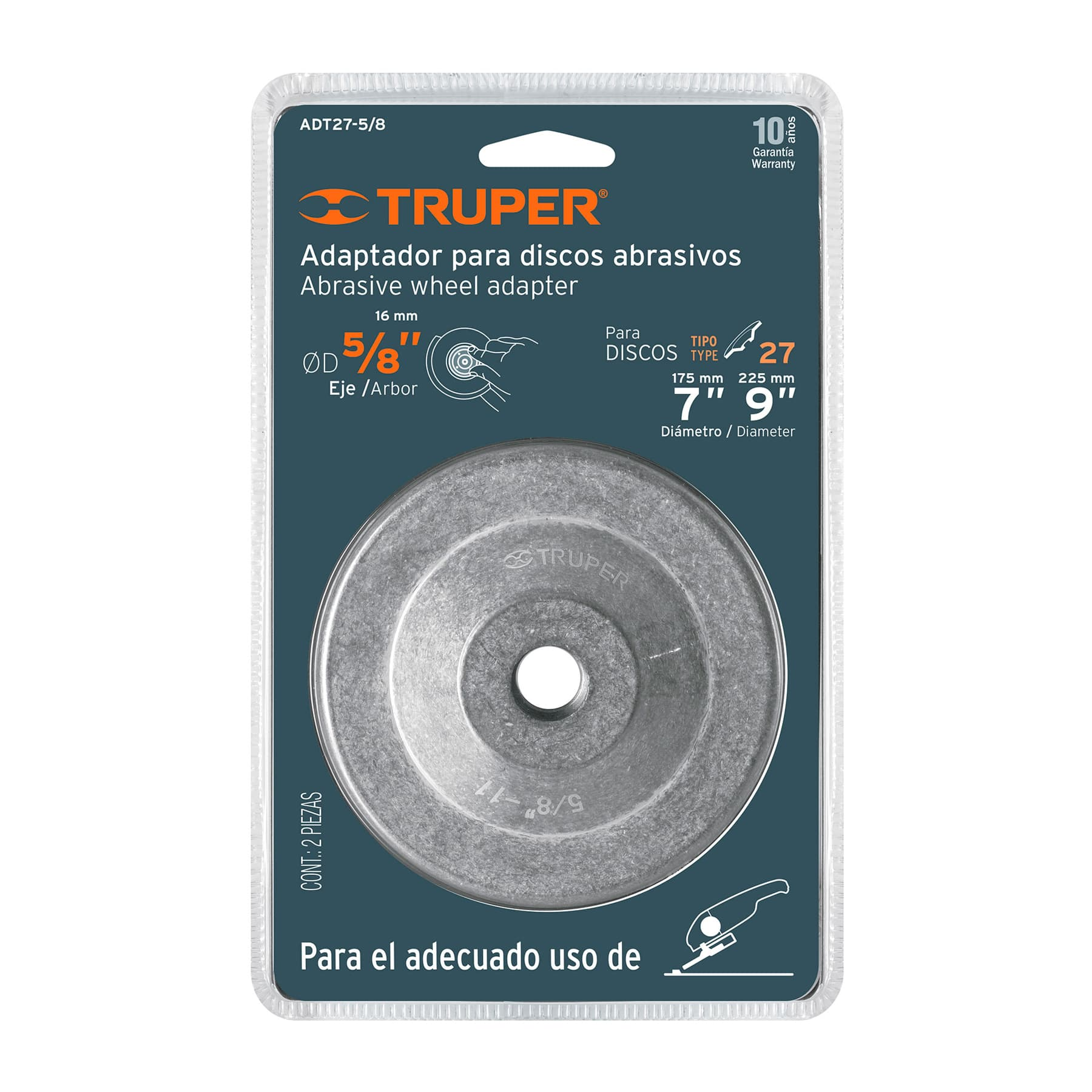 Adaptador para discos tipo 42, rosca 5/8-11 NC, de 7-9"