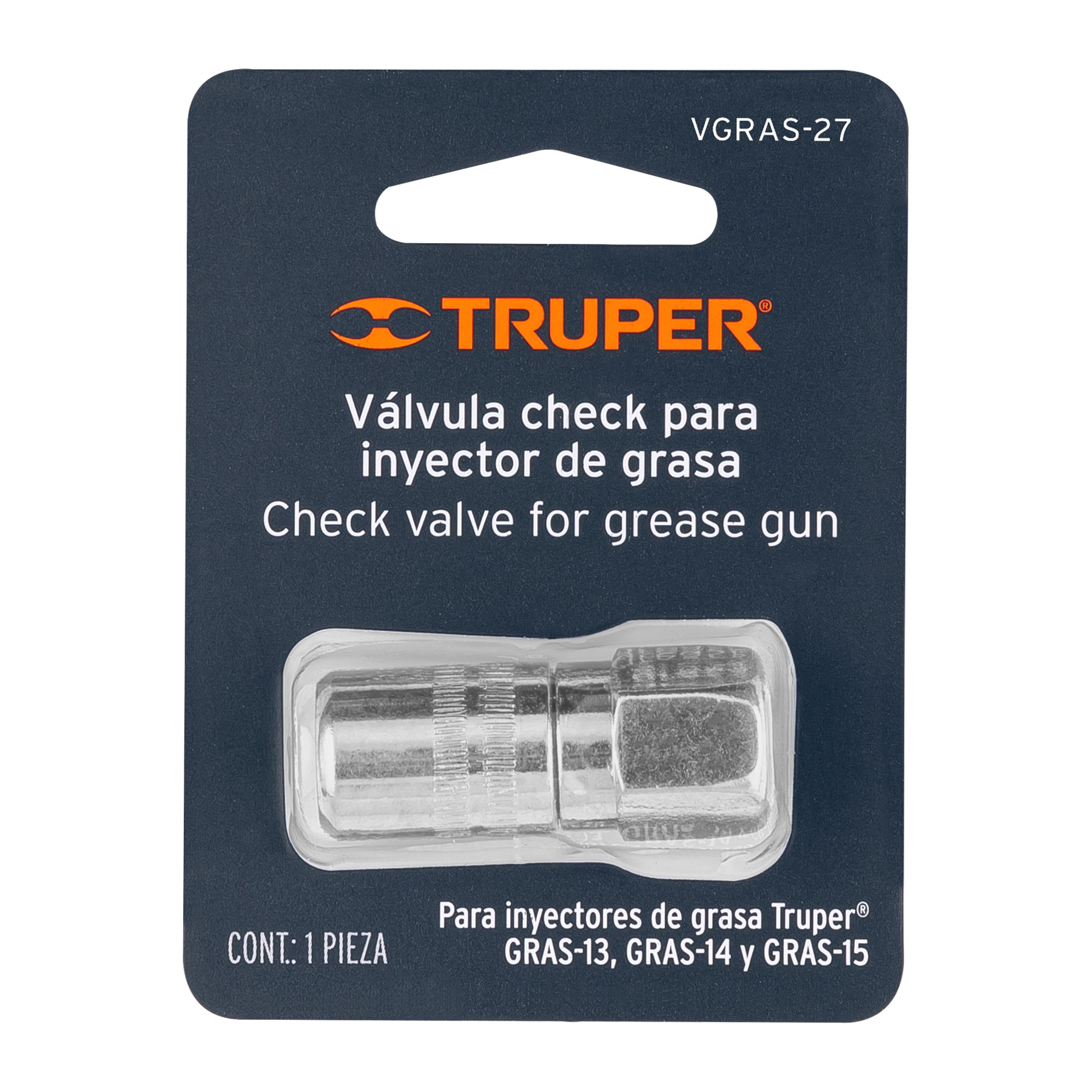 Válvula check para grasera, 27 NPT