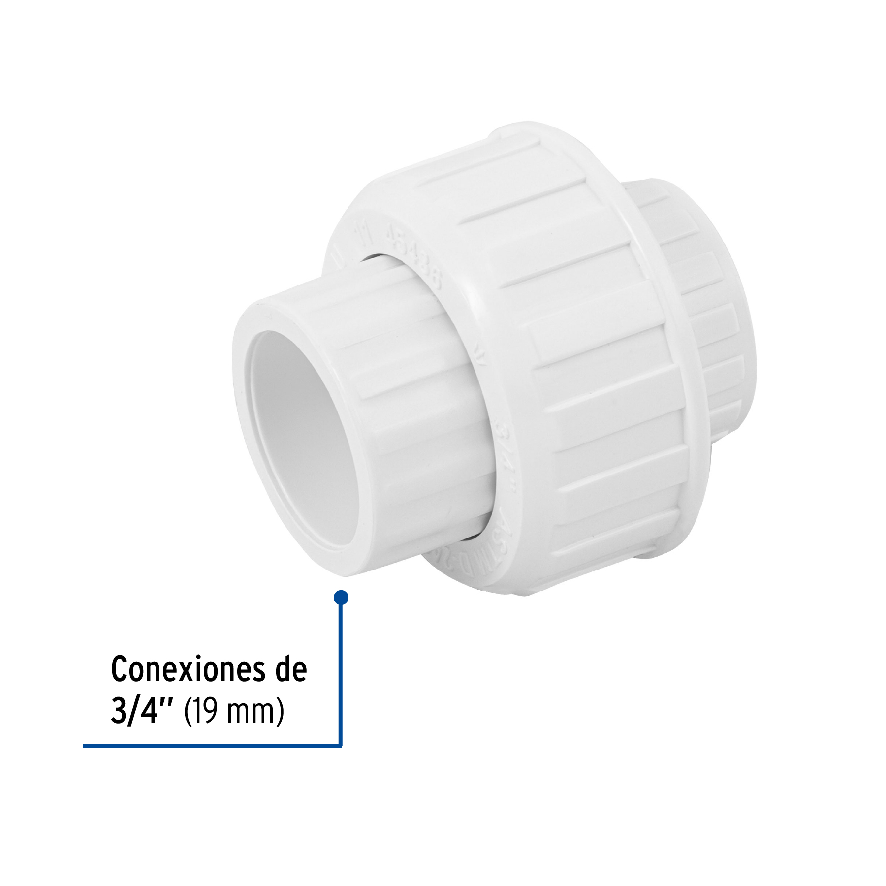 Tuerca unión lisa de PVC, 3/4"