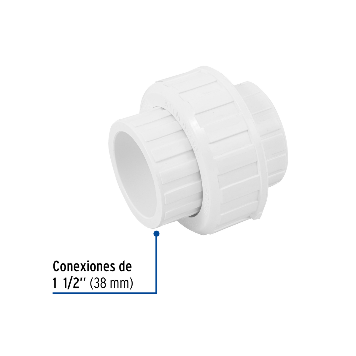 Tuerca unión lisa de PVC, 1-1/2"