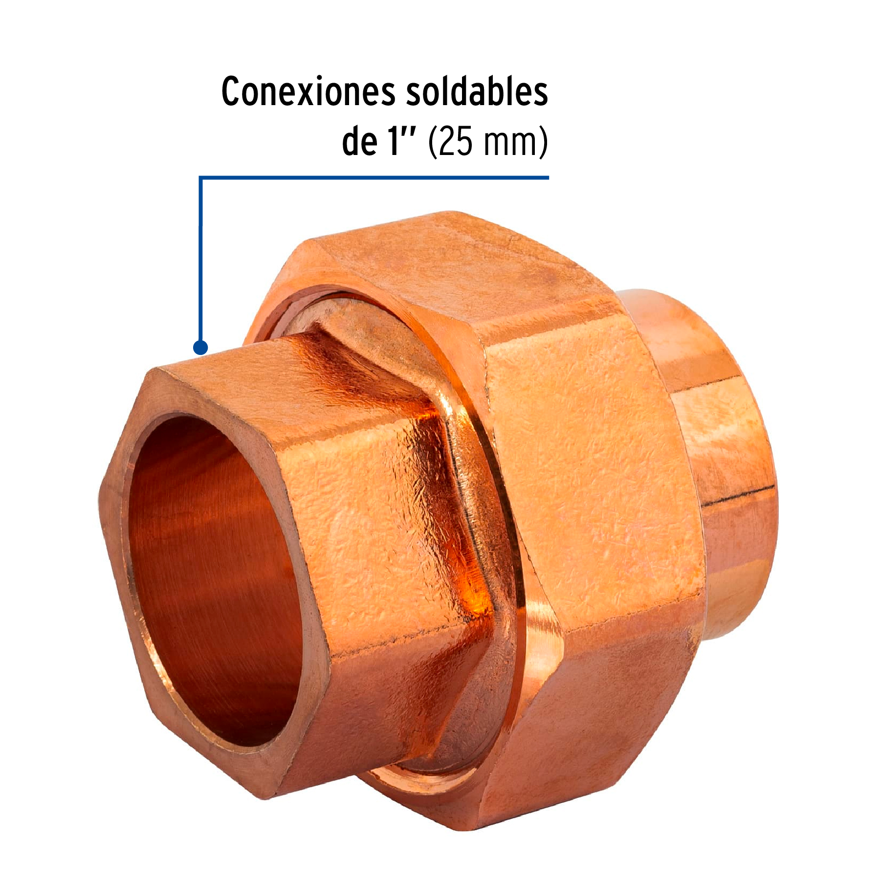 Tuerca unión cobre a rosca externa 1"