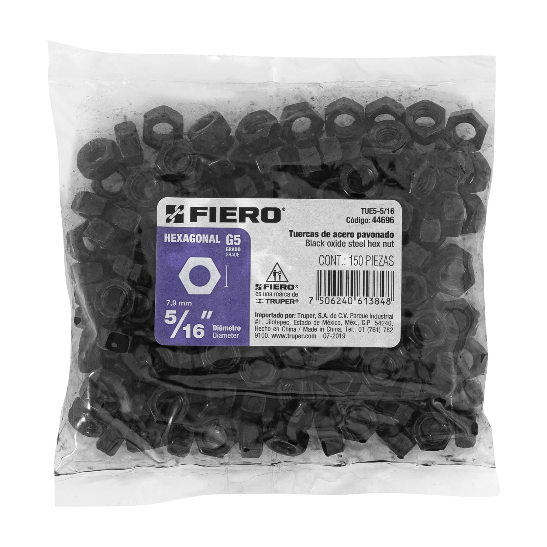 Tuerca grado 5, 5/16"