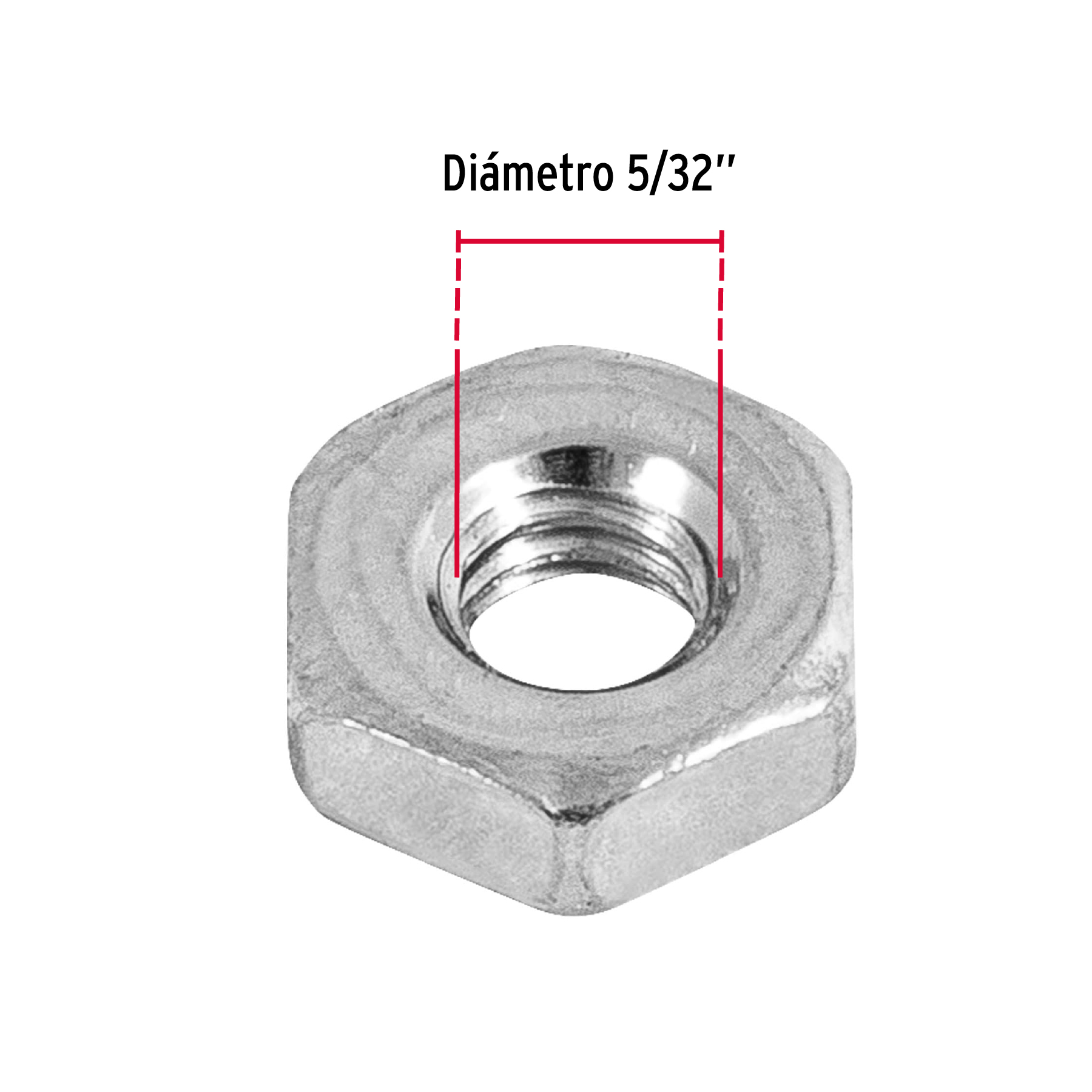 Tuerca de acero hexagonal de 5/32" tipo sakamura, 700 pzas