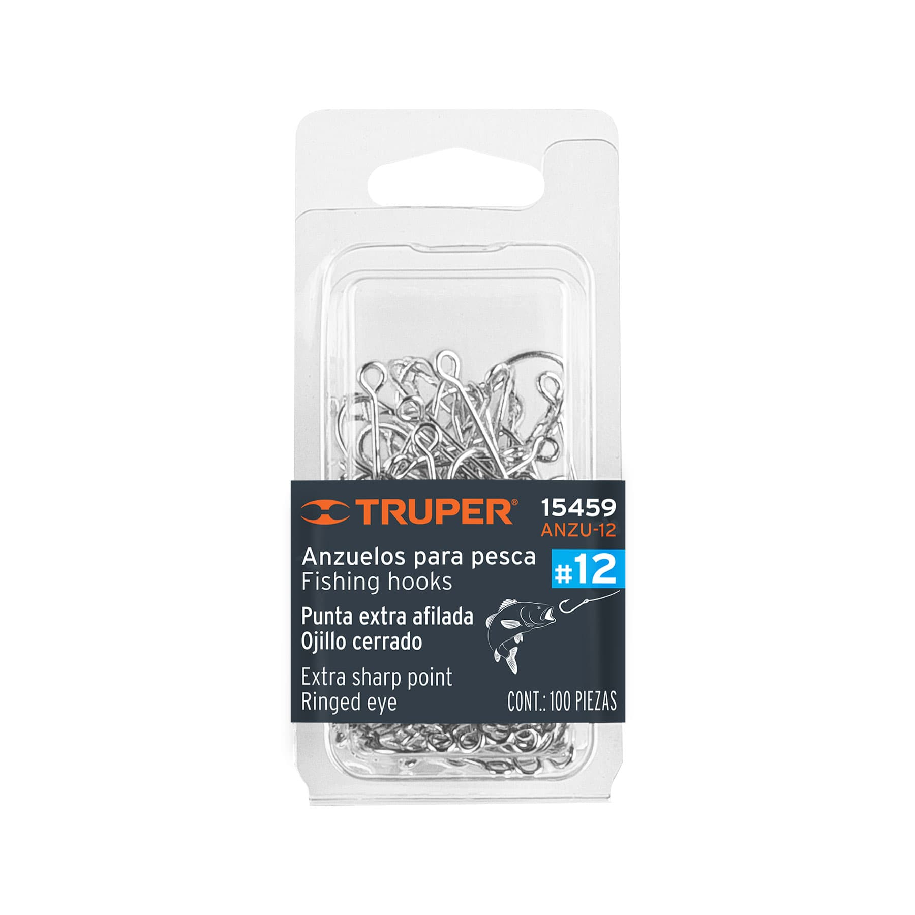 Anzuelo para pesca # 12, 100 piezas
