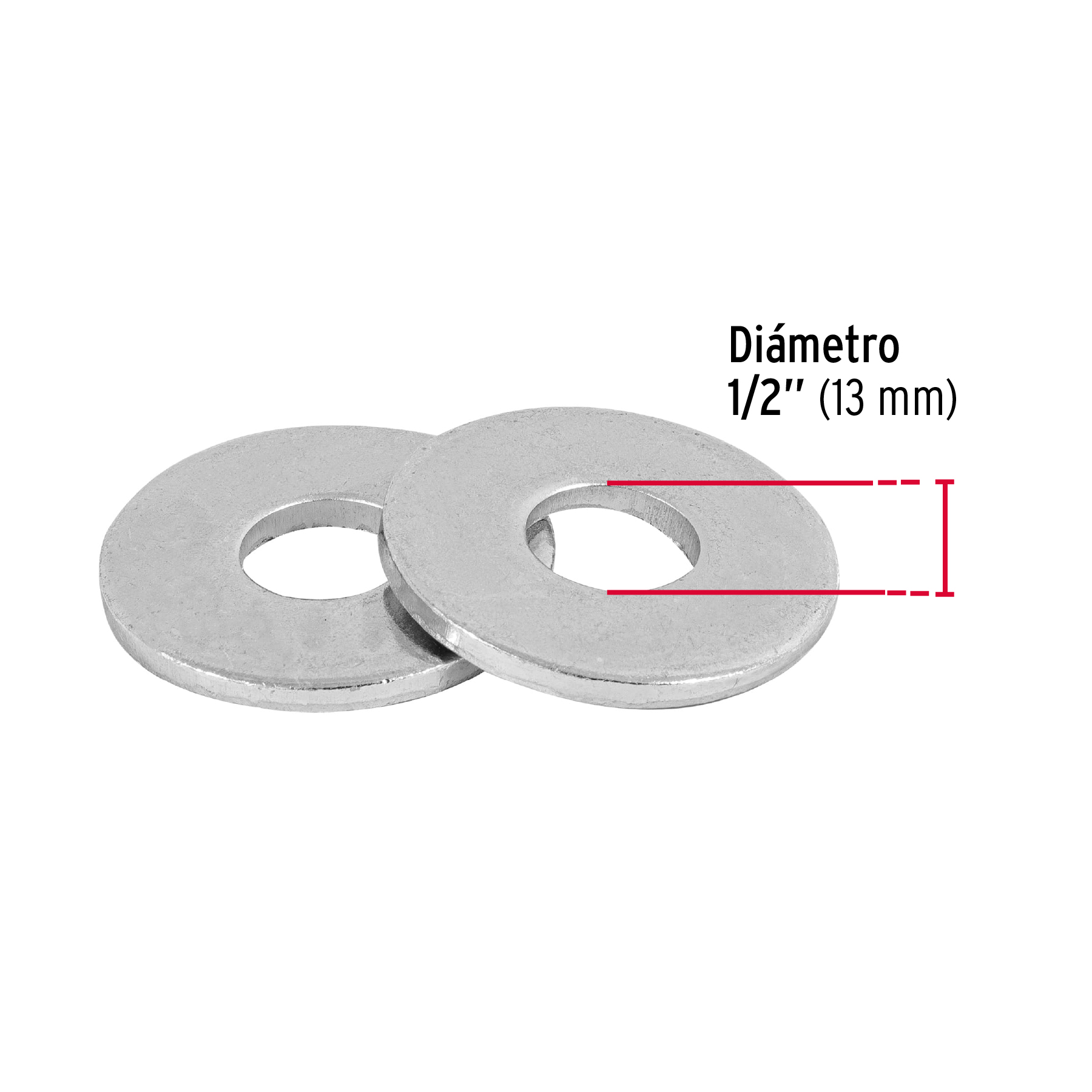 Arandela de acero galvanizado de 1/2", bolsa de 1 kg