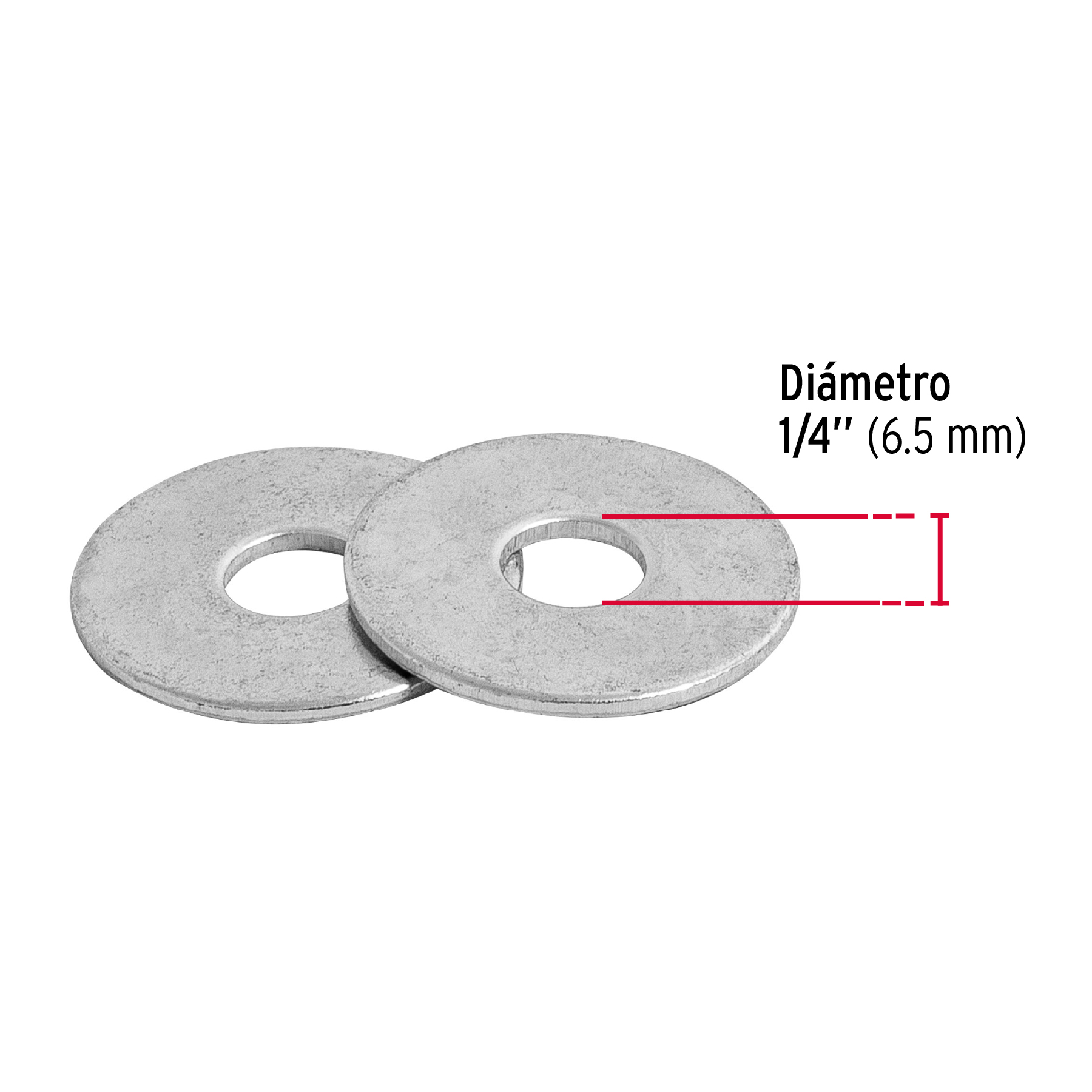 Arandela de acero galvanizado de 1/4", bolsa de 1 kg