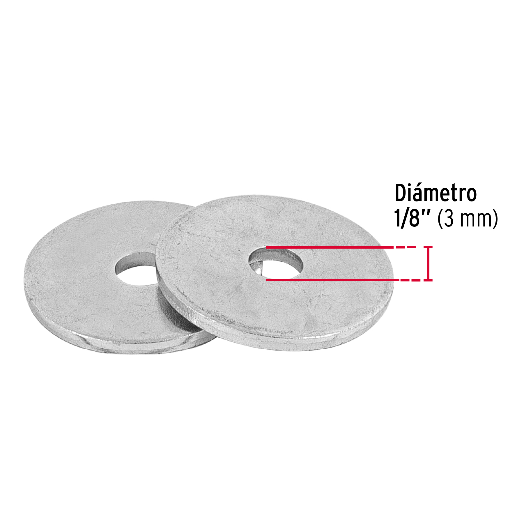Arandela de acero galvanizado de 1/8", bolsa de 1 kg