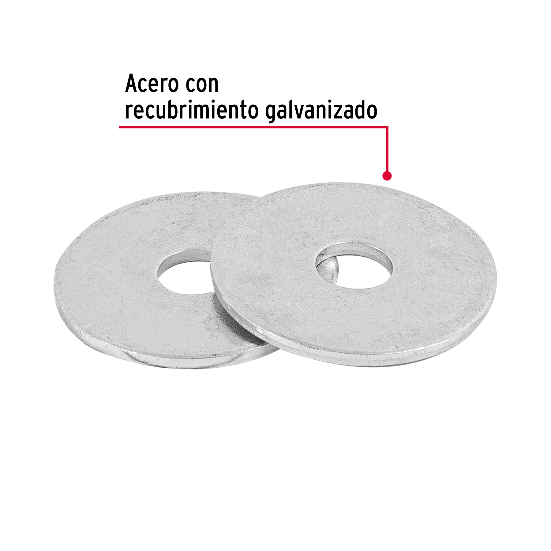 Arandela de acero galvanizado de 3/16", bolsa de 1 kg