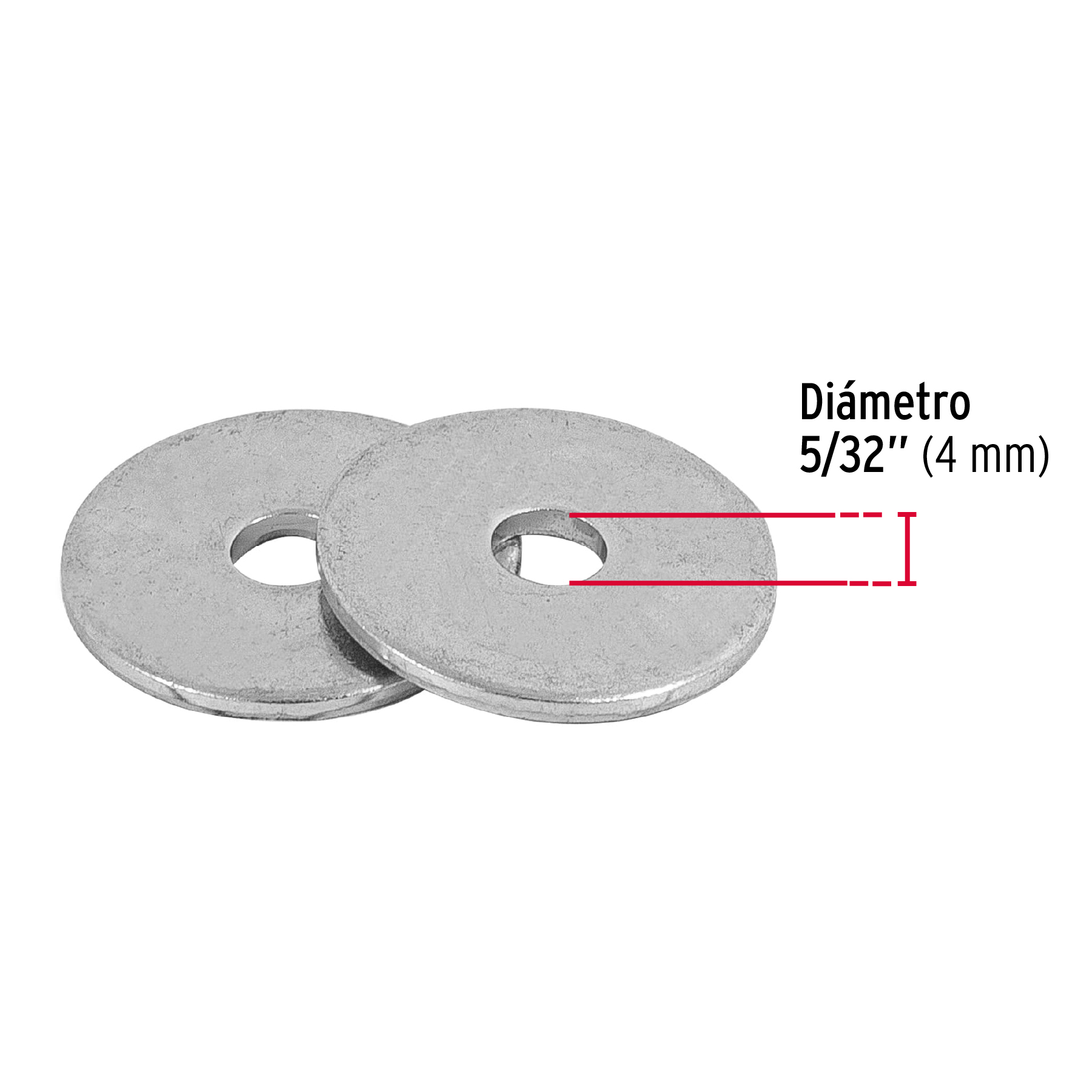 Arandela de acero galvanizado de 5/32", bolsa de 1 kg