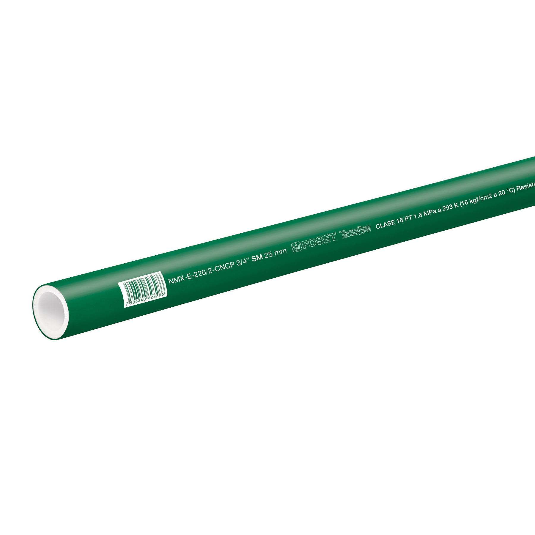 Tubo de PPR, 25mm, 3/4" x 4mts