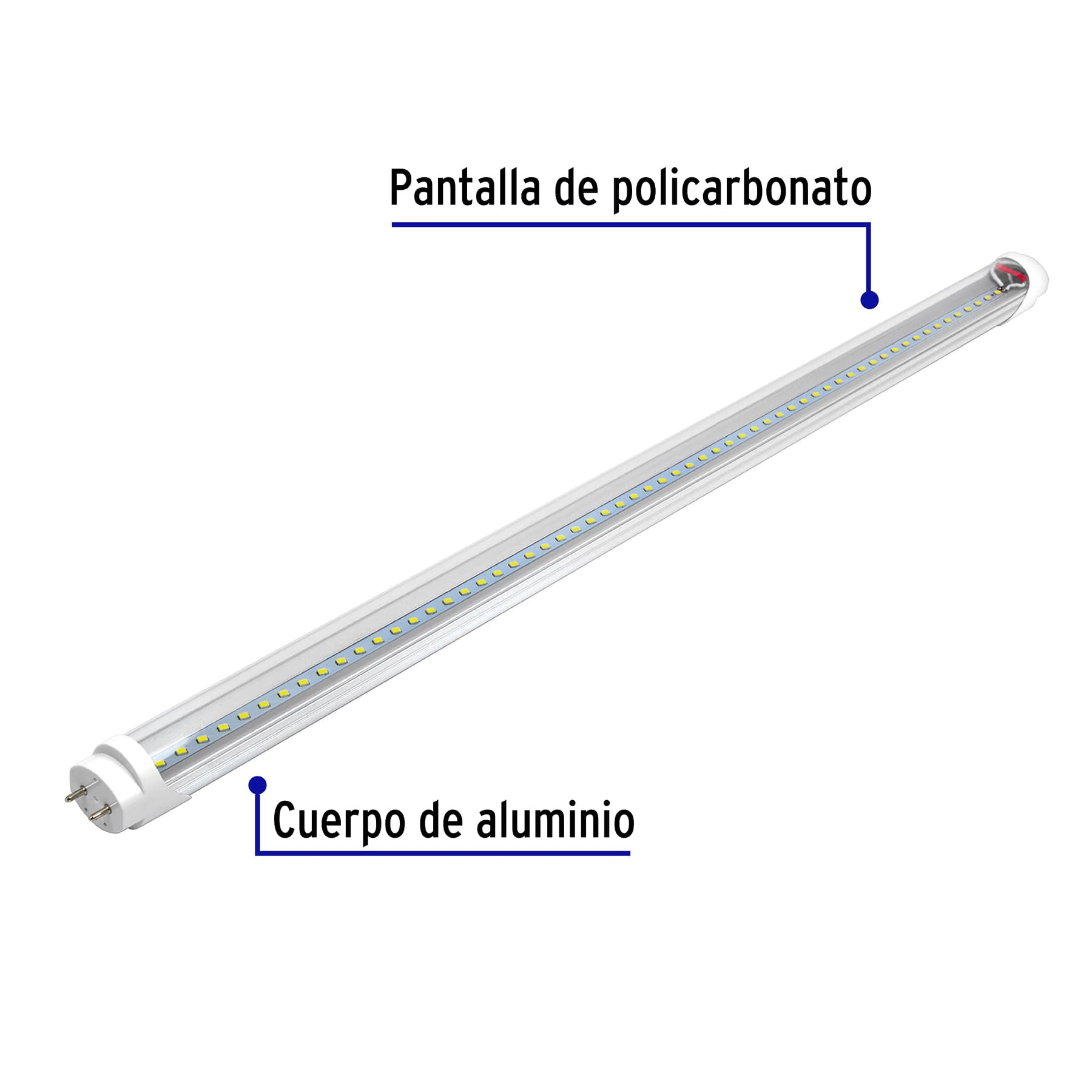 Tubo de LED T8, pantalla transparente, base G13, 9 W, 60cm