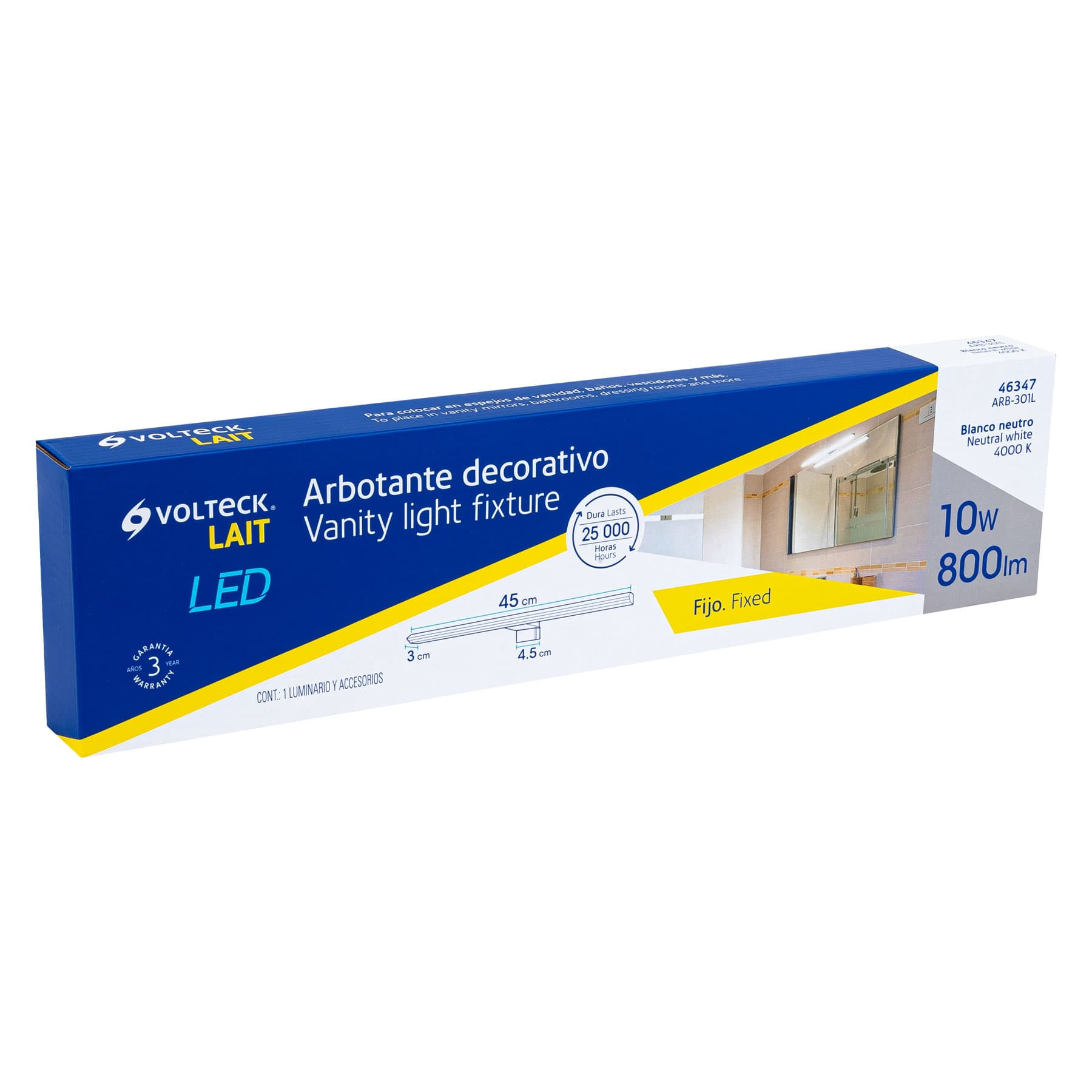Arbotante decorativo, cromado, 7 W, LED