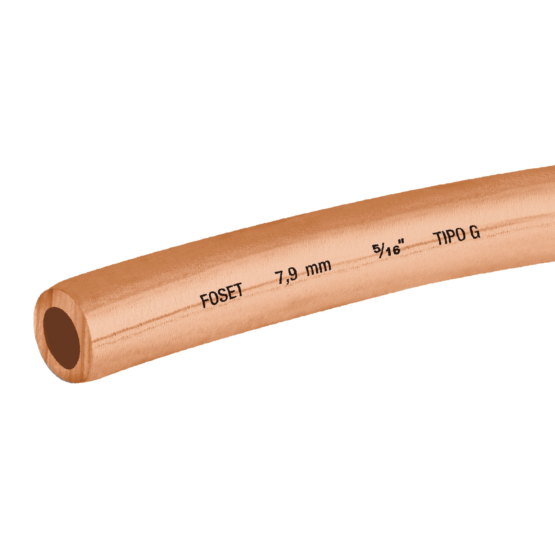 Tubo de cobre flexible, 5/16", rollo de 15 metros