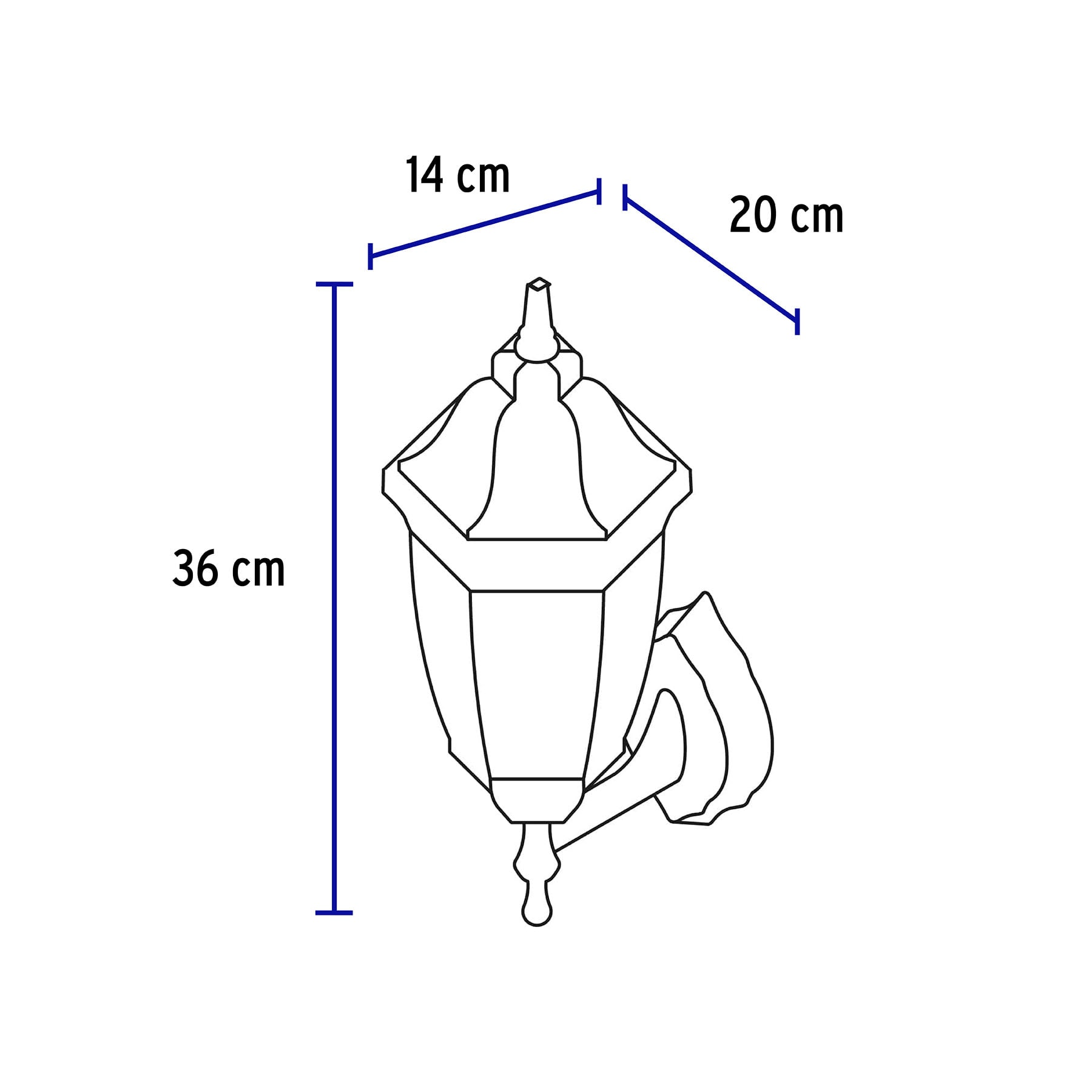 Arbotante farol soportado, blanco, 1XE26