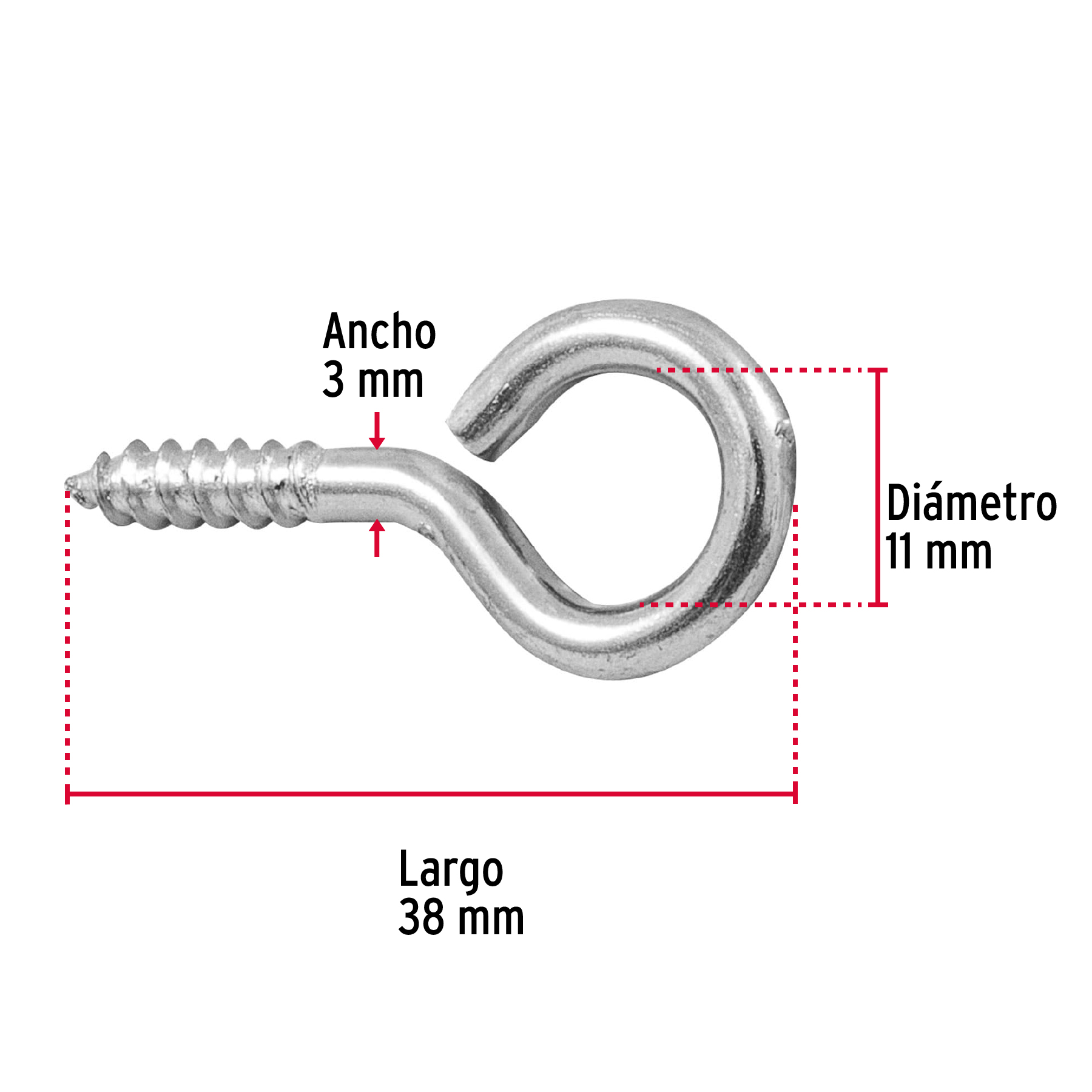 Armella 19 x 60, cerrada, caja con 144 pzas