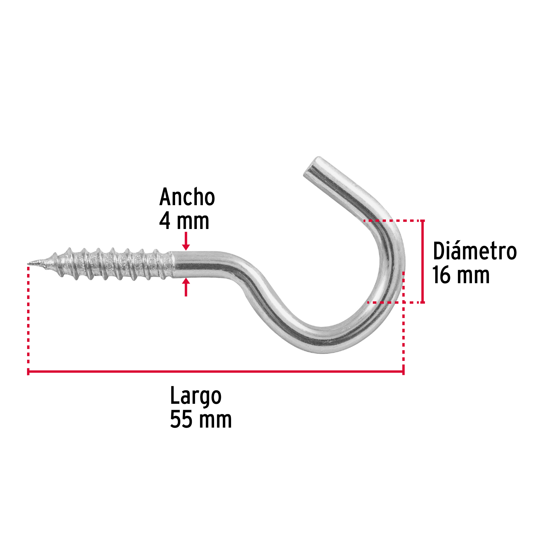 Armella 21 x 80, abierta, caja con 144 pzas
