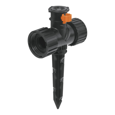 Mini aspersor plástico, dos vías, irrigación 360°, TRUPER
