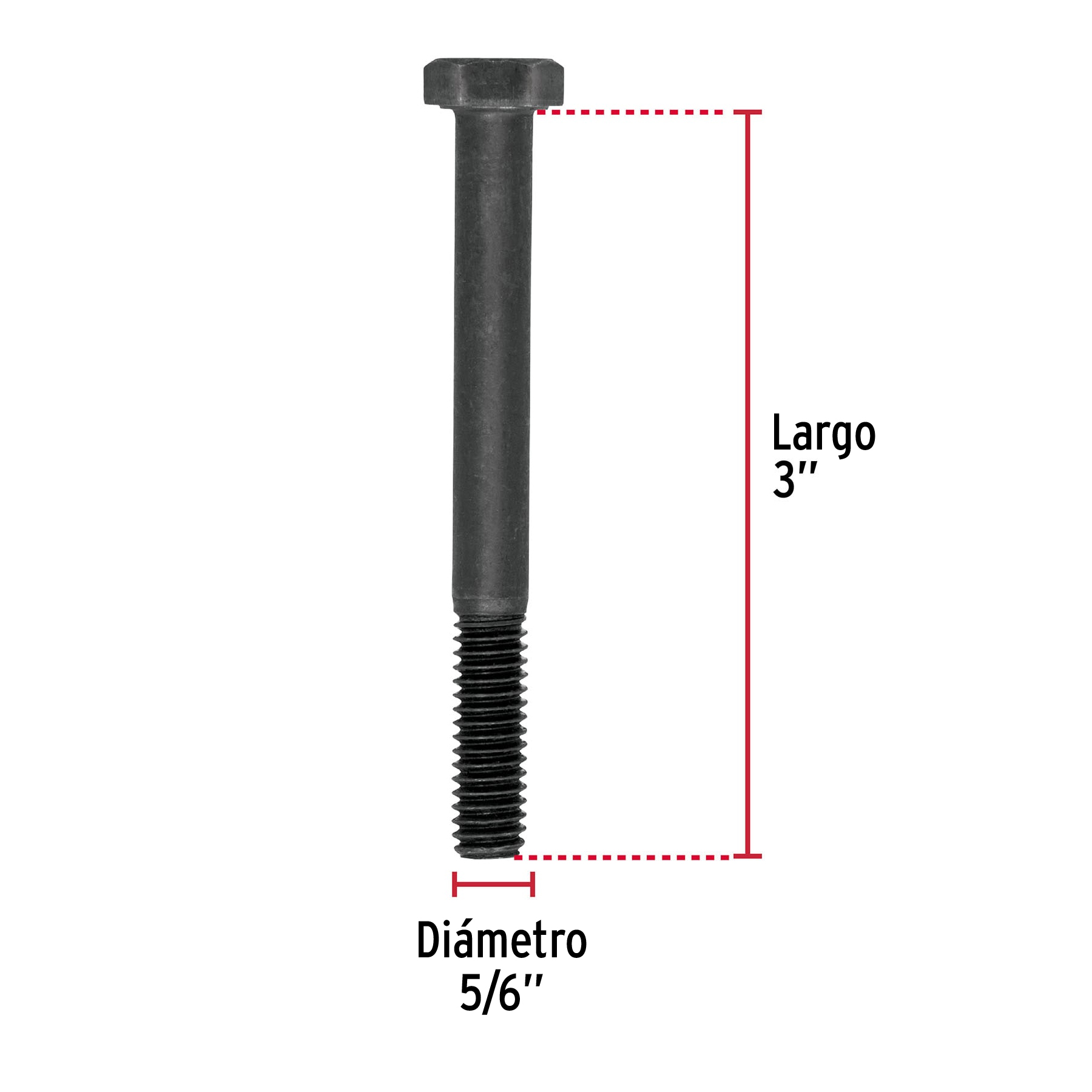 Tornillo Grado 5, 5/16 X 3", 60 piezas