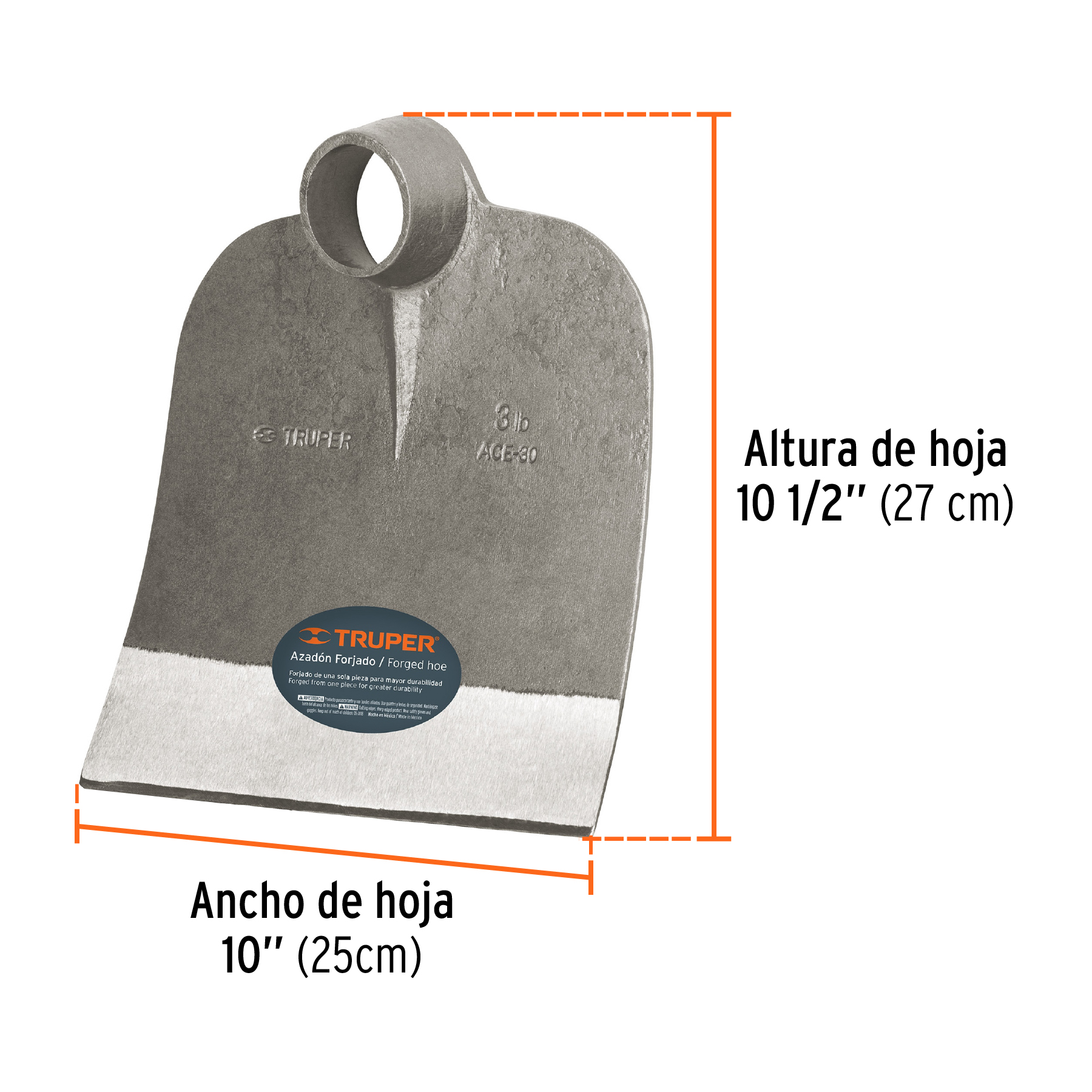 Azadón Centroamericano, sin mango, 3 lbs