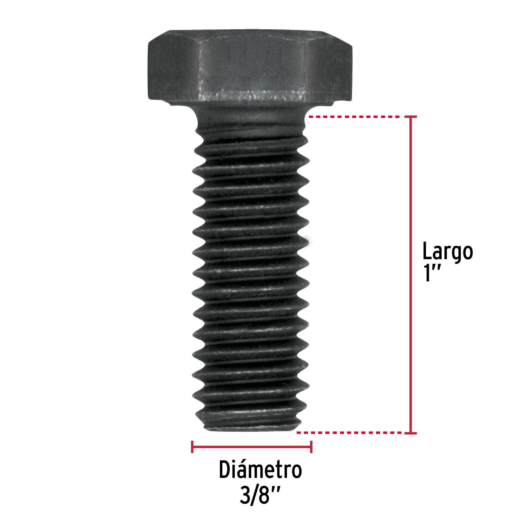 Tornillo Grado 5, 3/8 X 1", 40 piezas