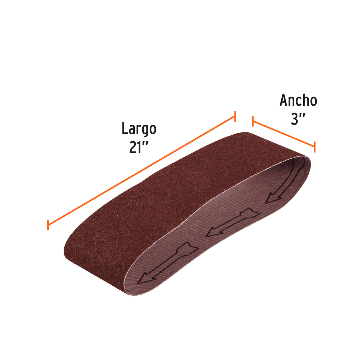 Banda de lija para madera 3x21" grano 100