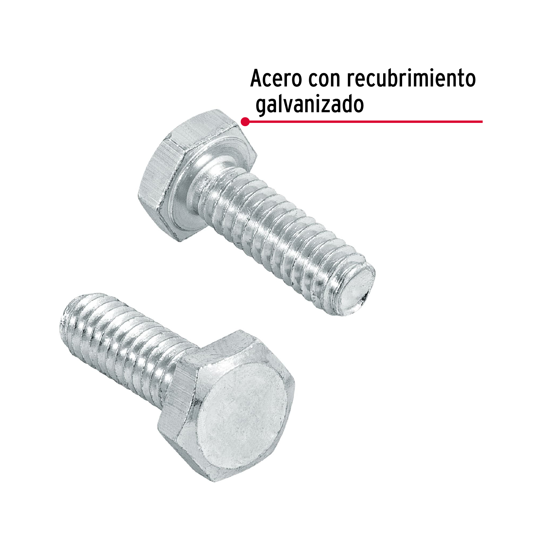 Tornillo acero galvanizado tipo máquina 1/4x3/4", 100 pzas