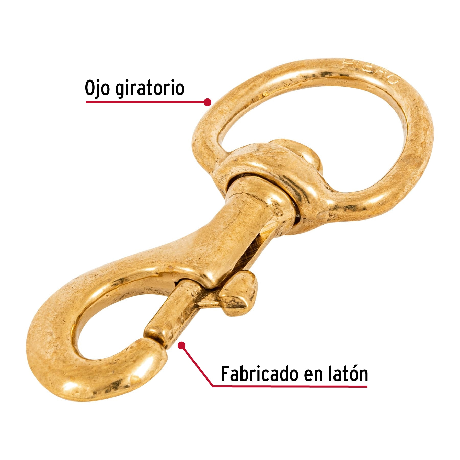 Bandola destorcedora, de latón, 1"