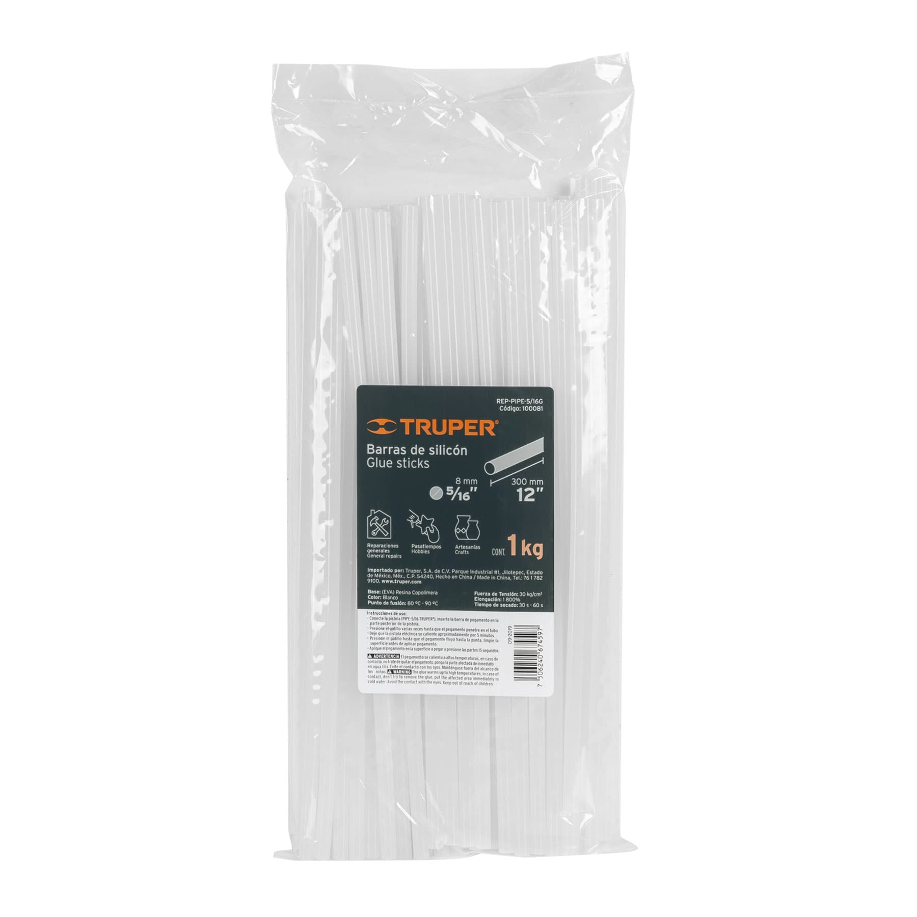 Barras de silicón de repuesto para PIPE-5/16, bolsa 1 kg