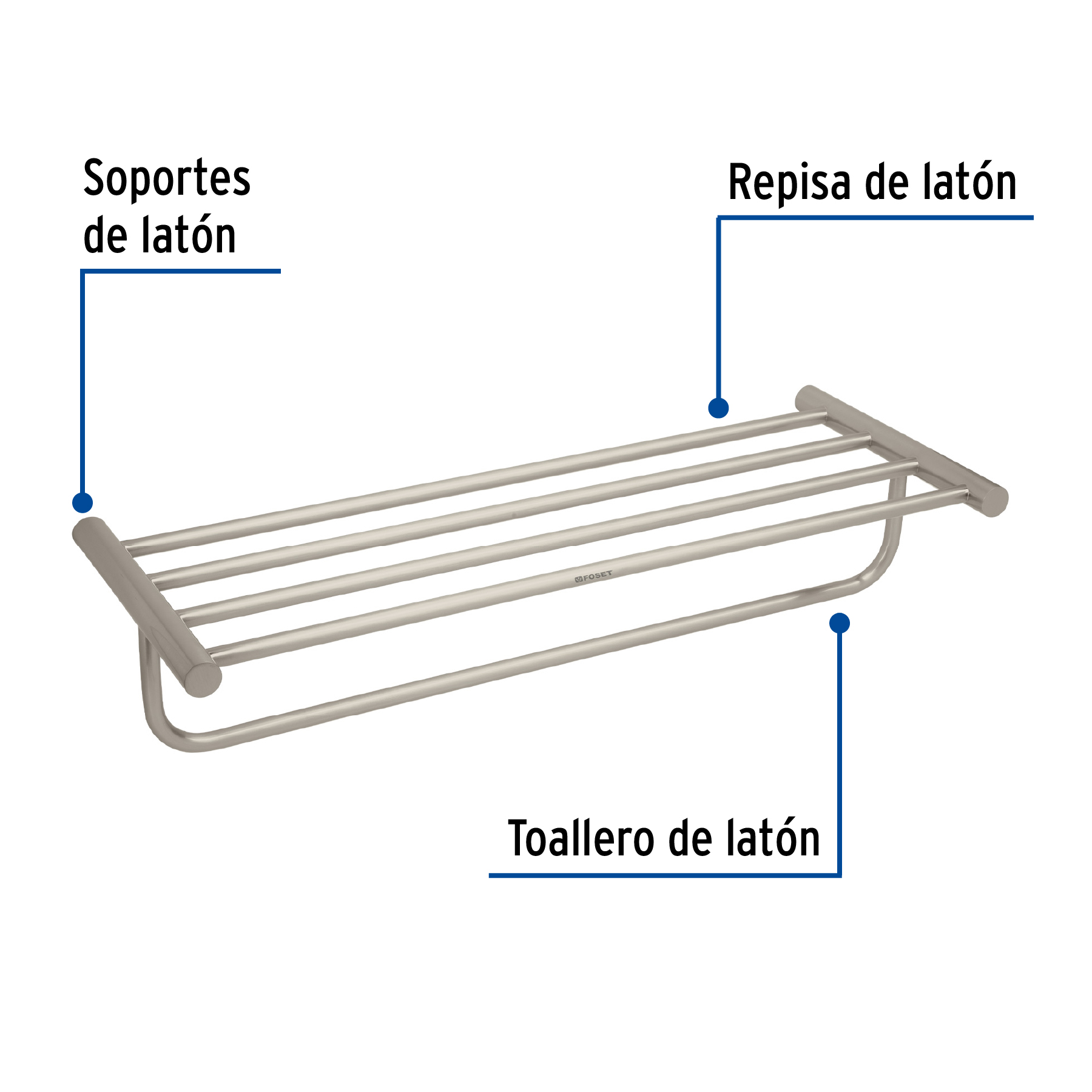 Toallero repisas portatoalla, satinado, línea Element