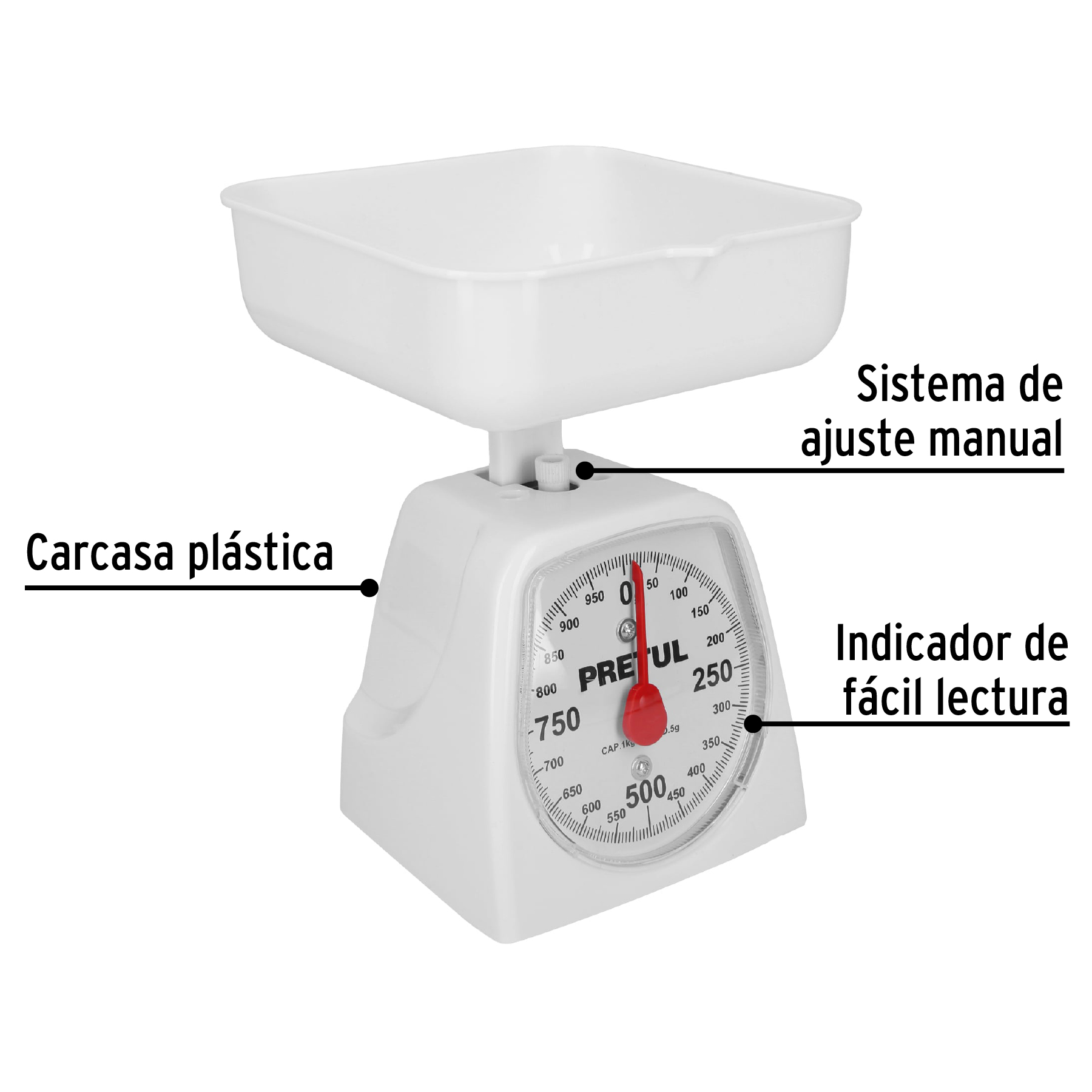 Báscula mecánica Pretul de cocina para 1 kg