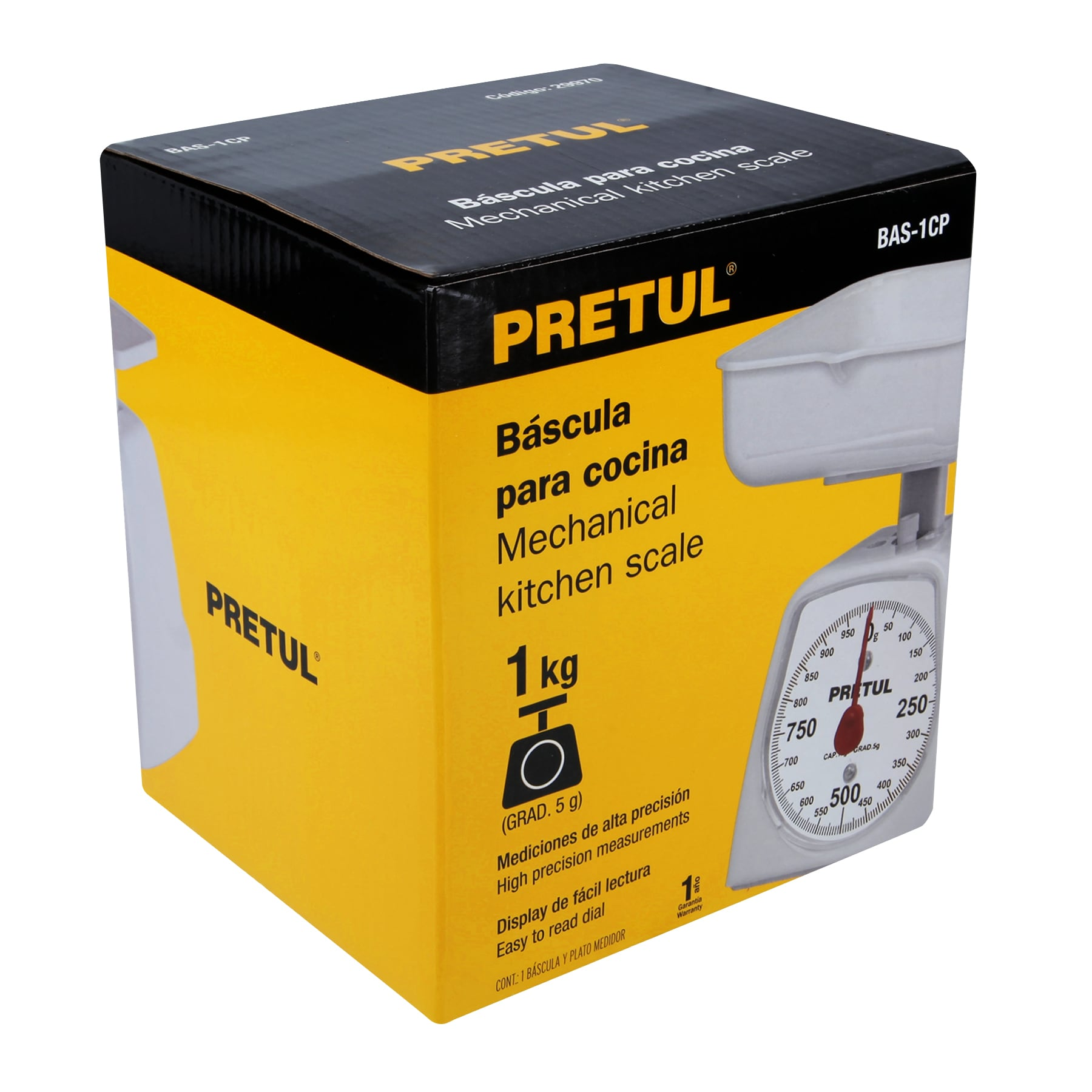 Báscula mecánica Pretul de cocina para 1 kg